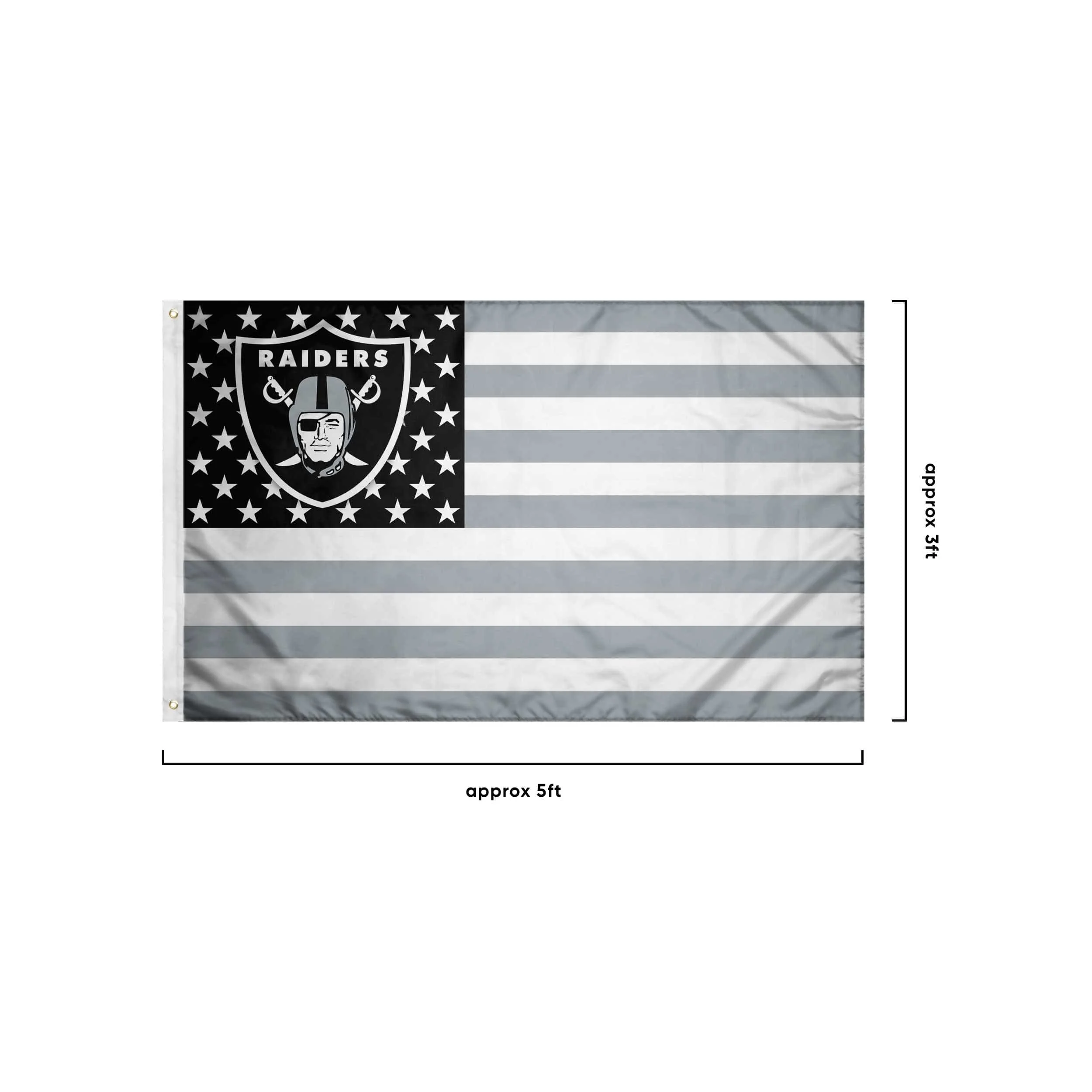 Las Vegas Raiders NFL American Stars Horizontal Flag - Image 3