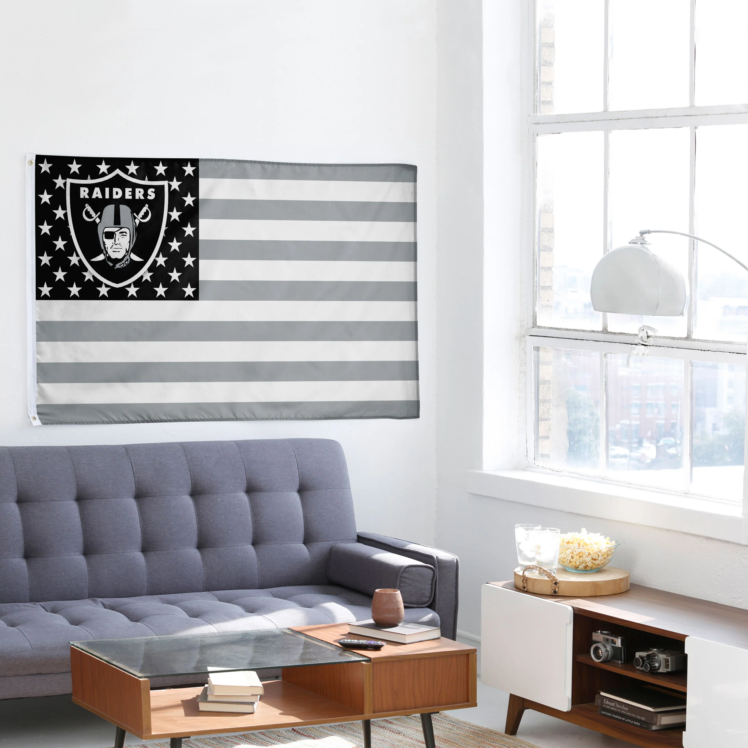Las Vegas Raiders NFL American Stars Horizontal Flag - Image 4