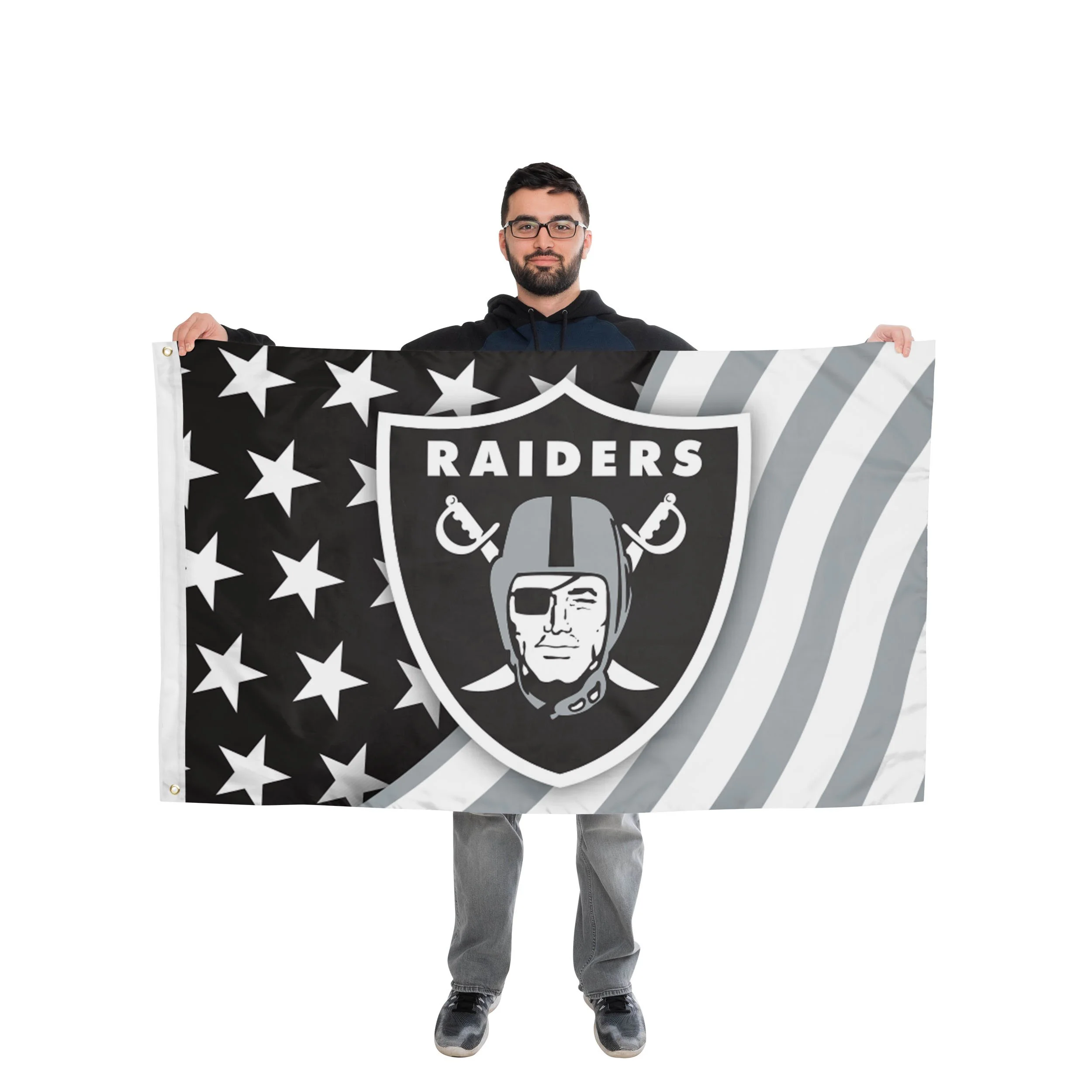 Las Vegas Raiders NFL Americana Horizontal Flag - Image 2