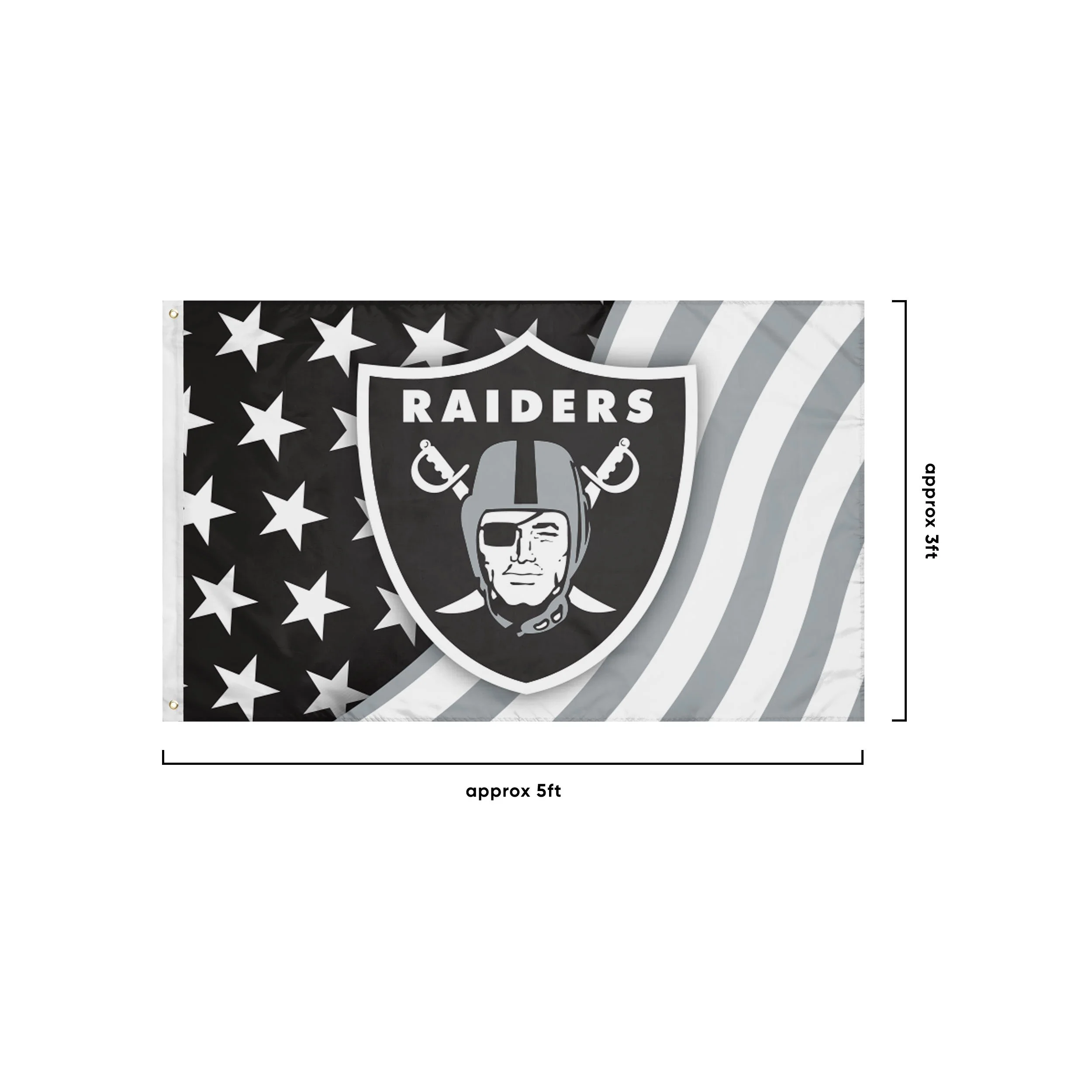 Las Vegas Raiders NFL Americana Horizontal Flag - Image 3