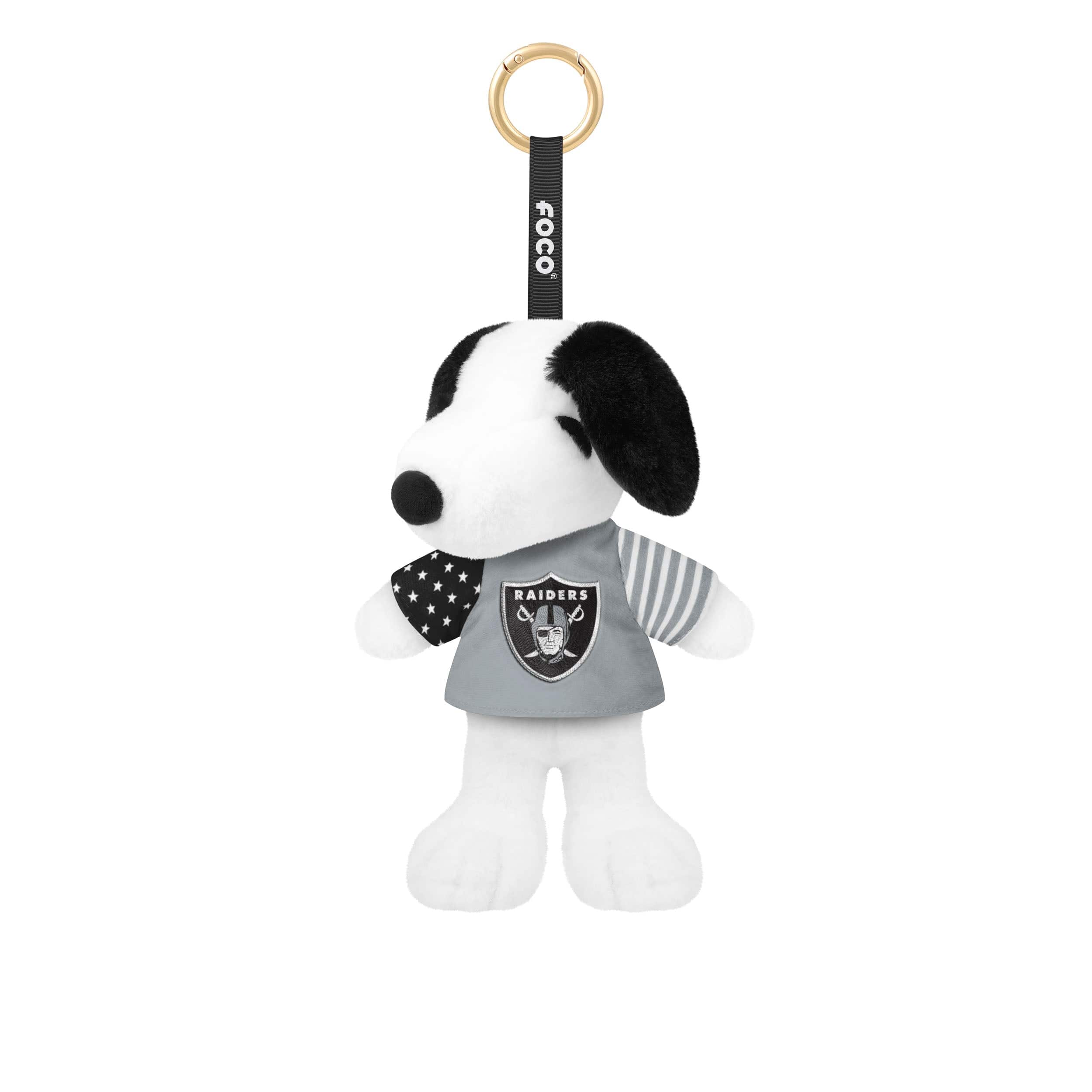 Las Vegas Raiders NFL Americana Plush Snoopy Peanuts Bag Charm Keychain