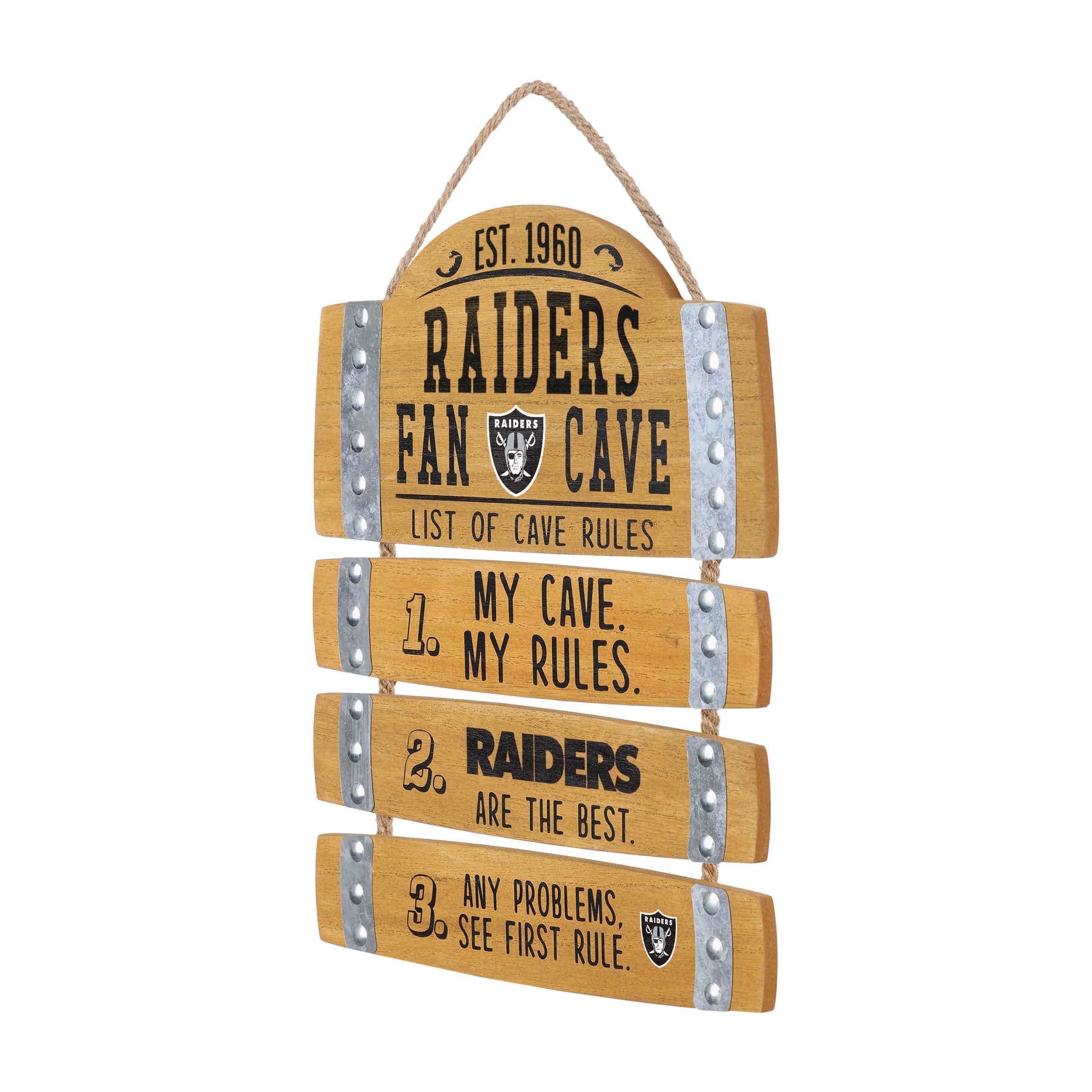 Las Vegas Raiders NFL Barrel Slat Mancave Sign - Image 2