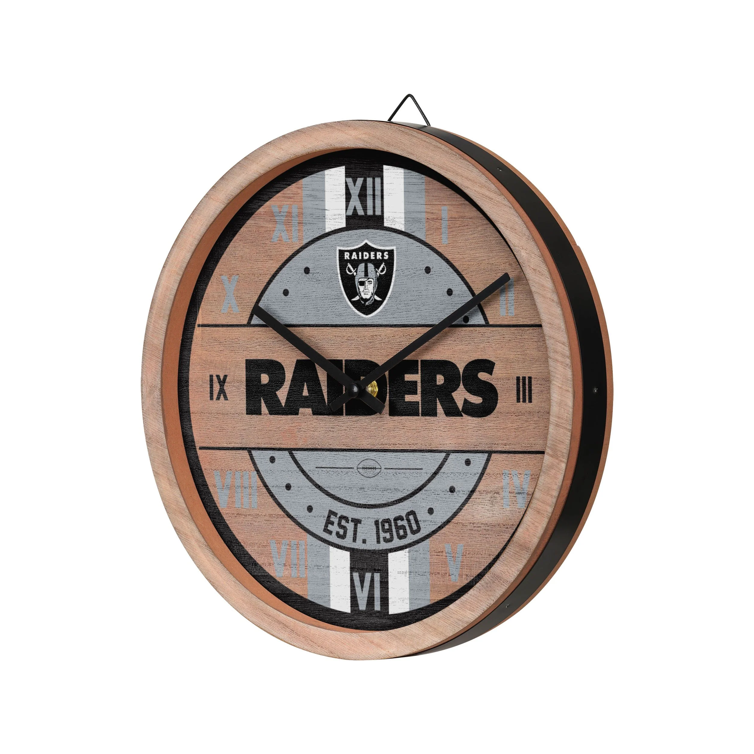 Las Vegas Raiders NFL Barrel Wall Clock - Image 2