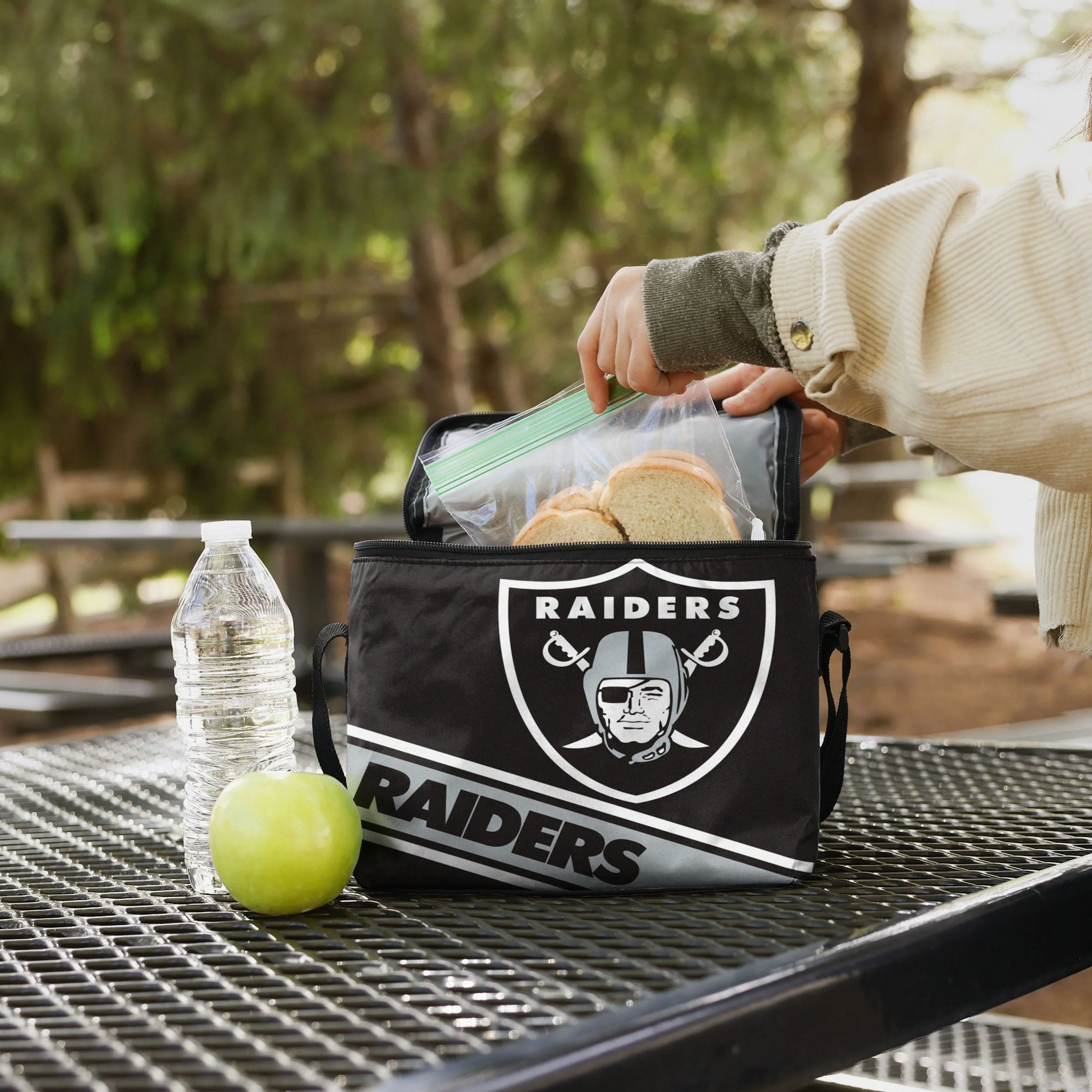 Las Vegas Raiders NFL Big Logo Stripe 6 Pack Cooler - Image 3