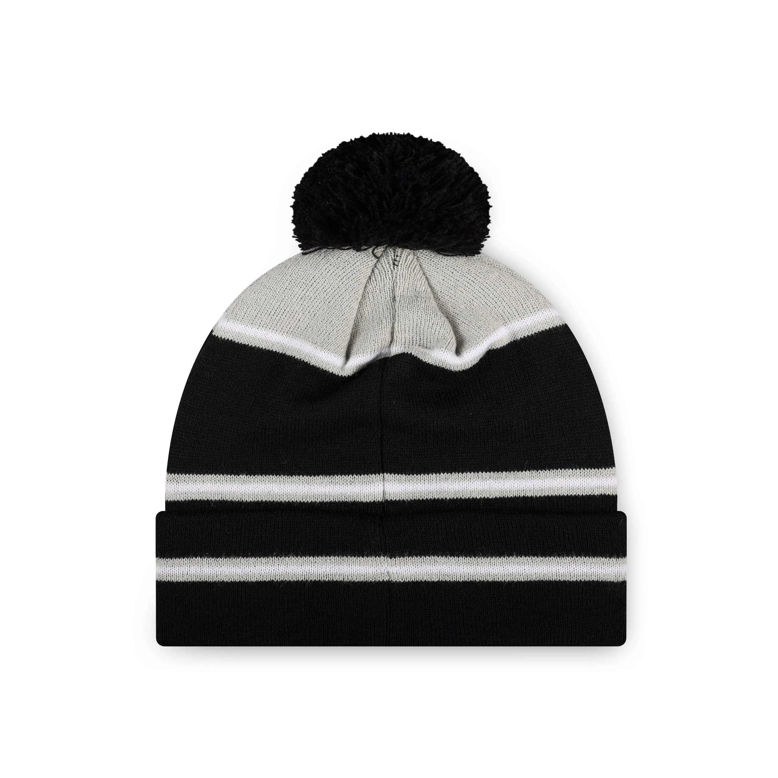Las Vegas Raiders NFL Big Wordmark Stripe Pom Beanie - Image 2