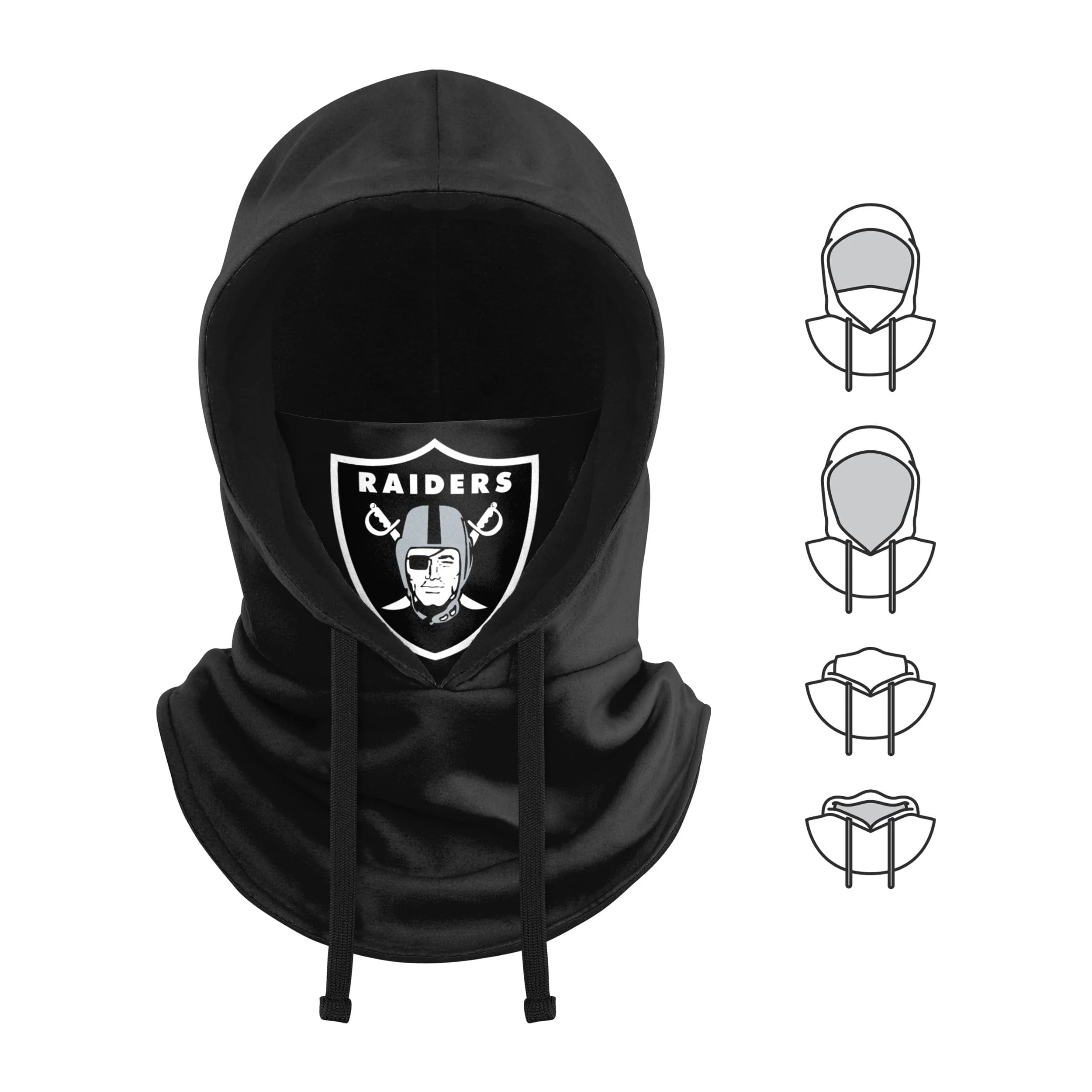Las Vegas Raiders NFL Black Drawstring Hooded Gaiter - Image 5