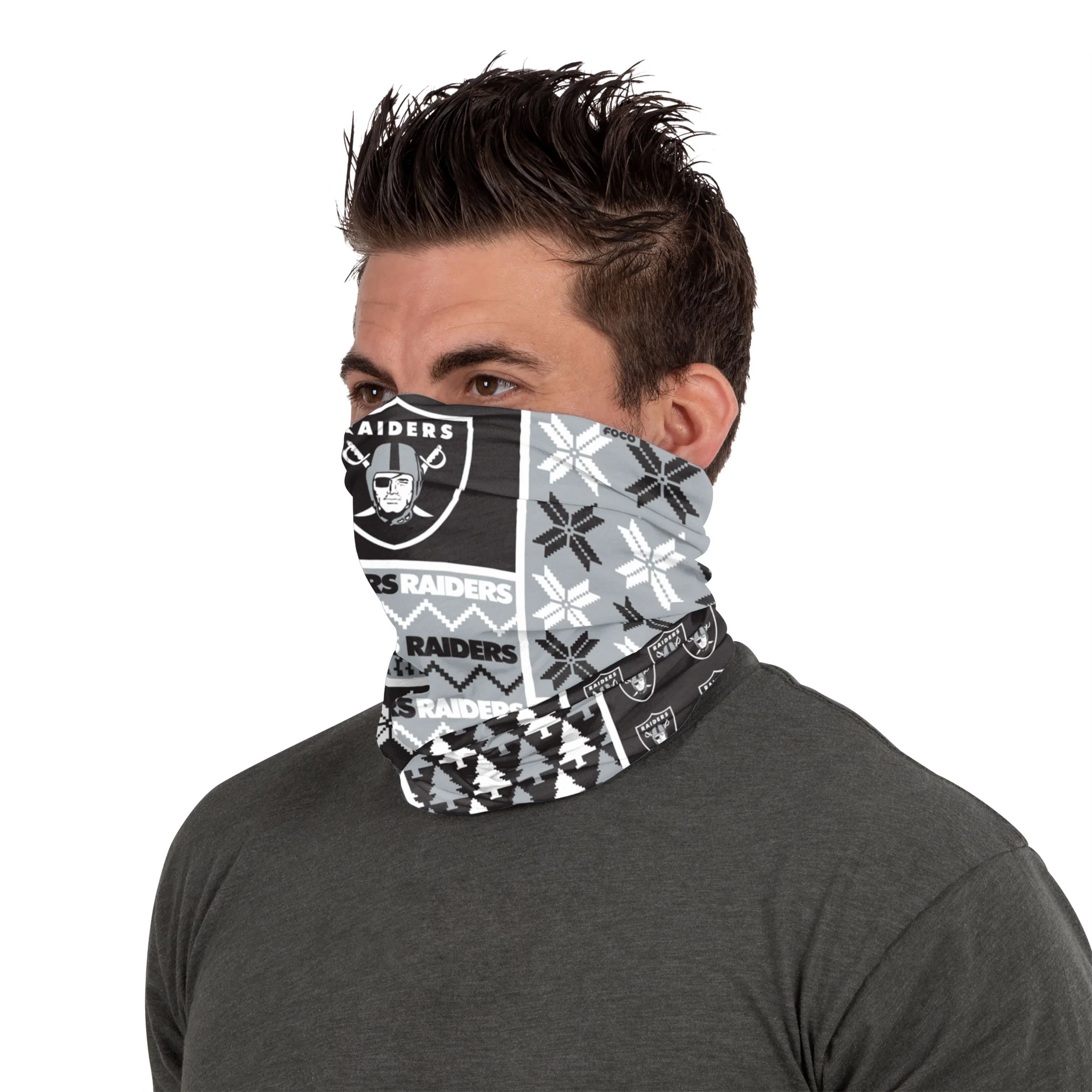 Las Vegas Raiders NFL Busy Block Gaiter Scarf - Image 4