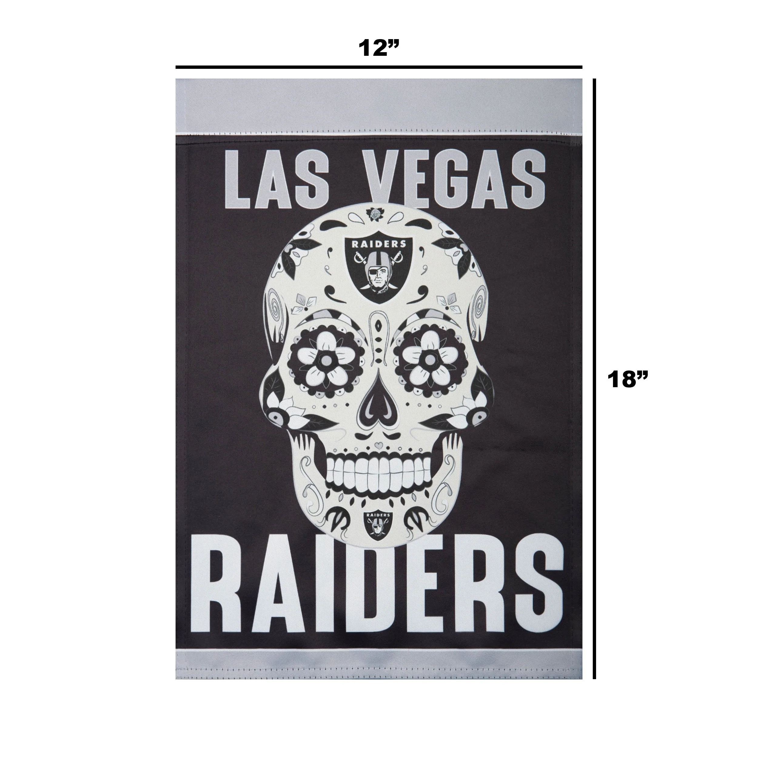 Las Vegas Raiders NFL Day Of The Dead Garden Flag - Image 3