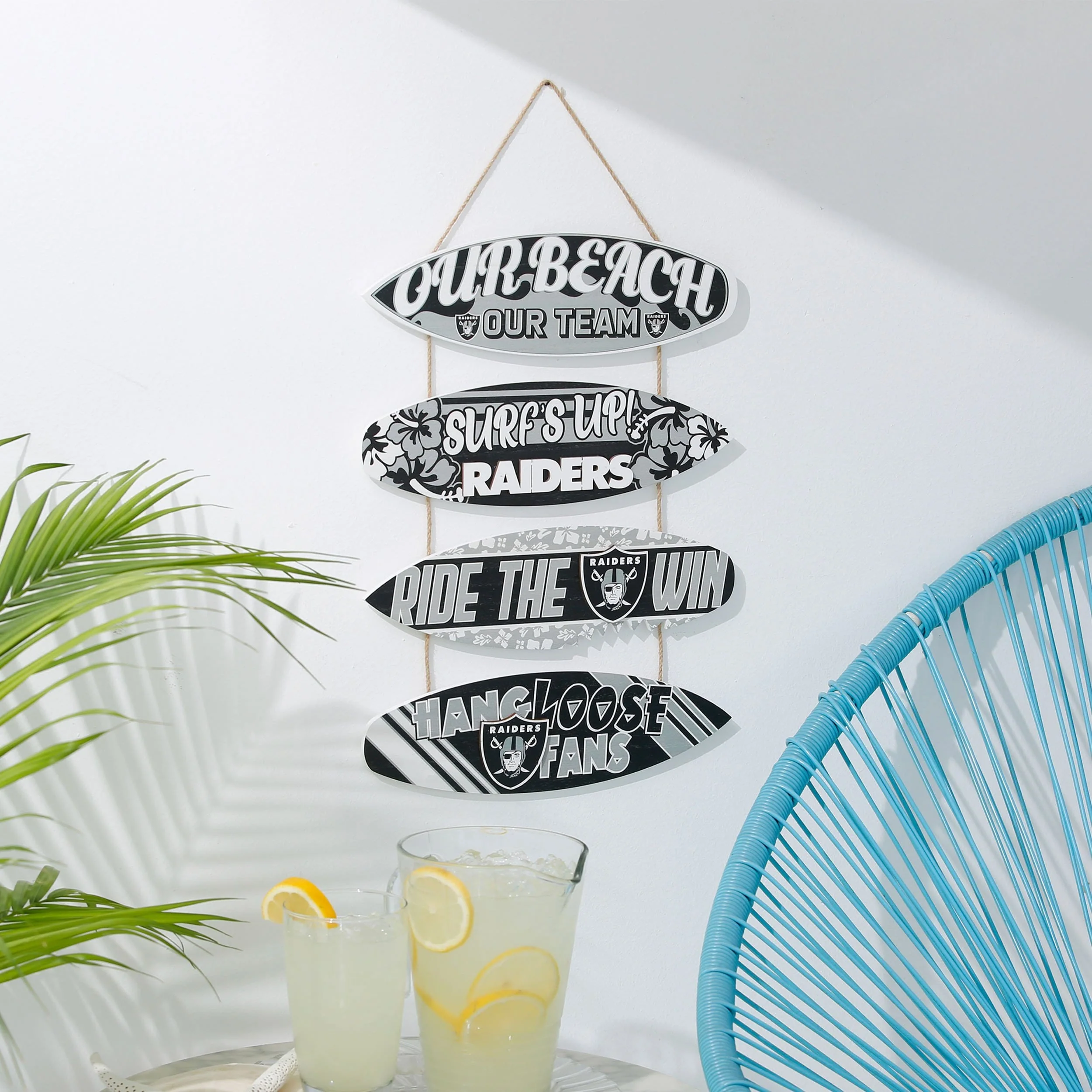 Las Vegas Raiders NFL Fancave Surfboard Sign - Image 2
