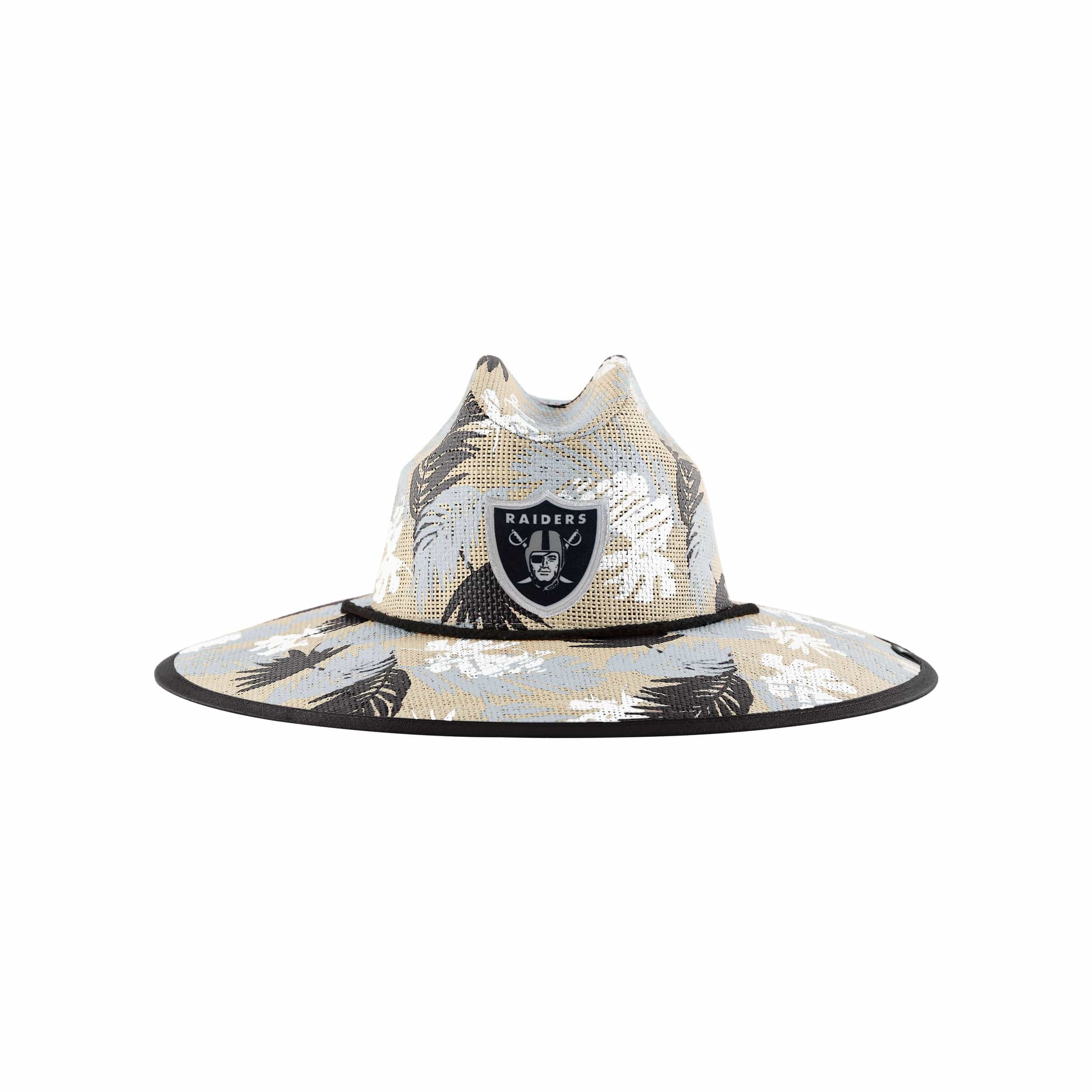 Las Vegas Raiders NFL Floral Printed Straw Hat