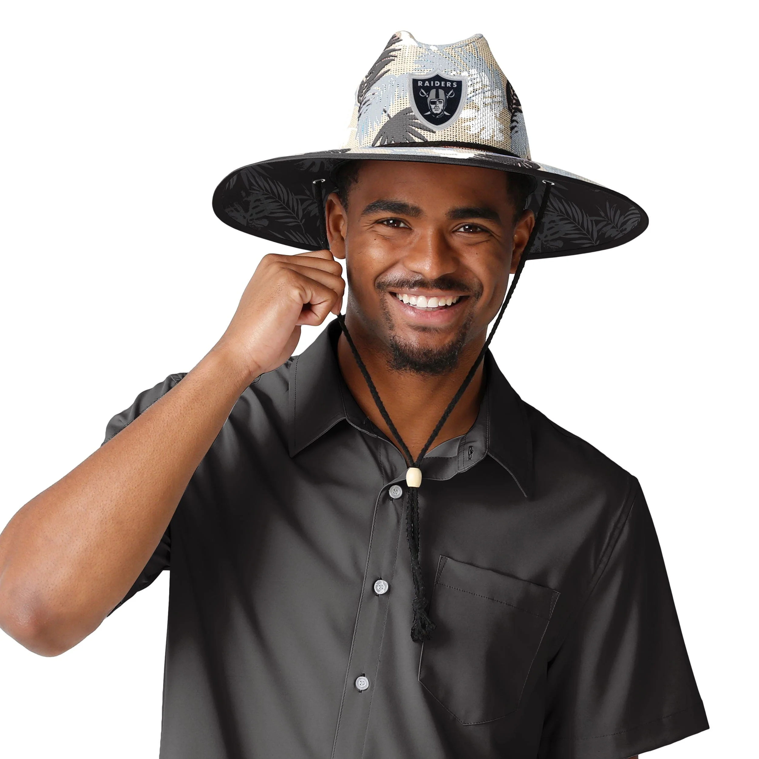 Las Vegas Raiders NFL Floral Printed Straw Hat - Image 2