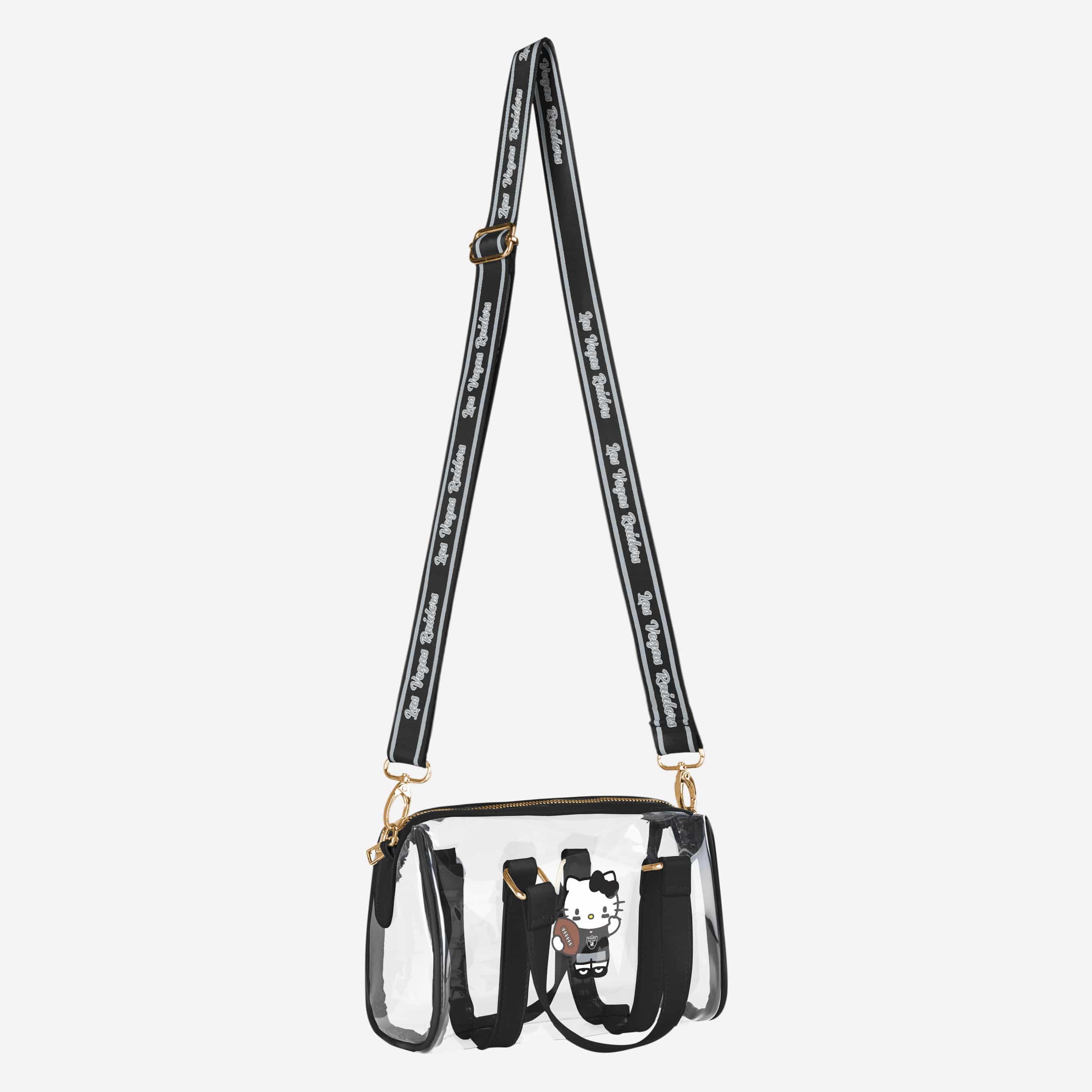 Las Vegas Raiders NFL Hello Kitty® Clear Barrel Bag - (PREORDER - SHIPS MID JULY) - Image 2