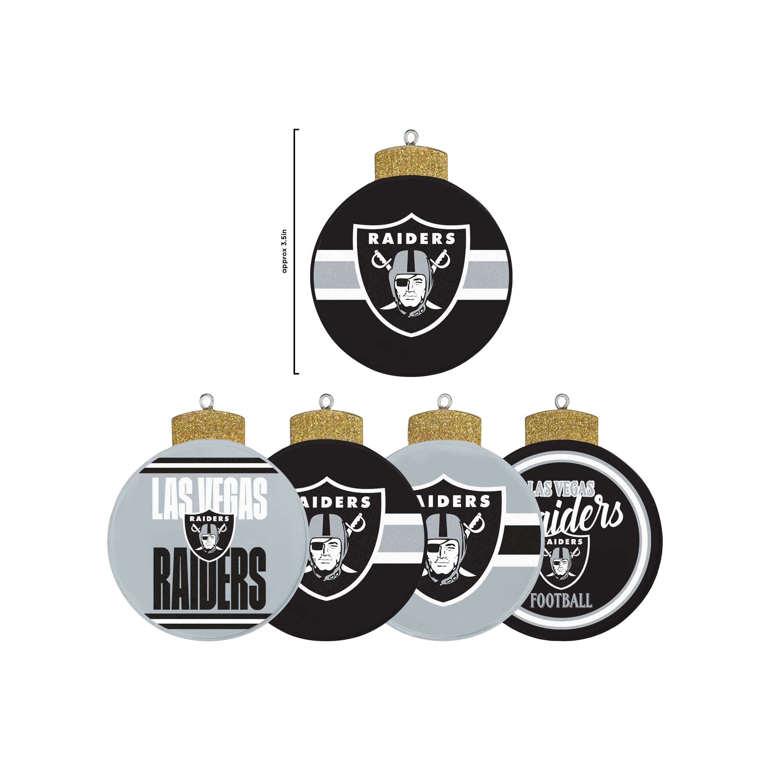 Las Vegas Raiders NFL Holiday 5 Pack Coaster Set - Image 5