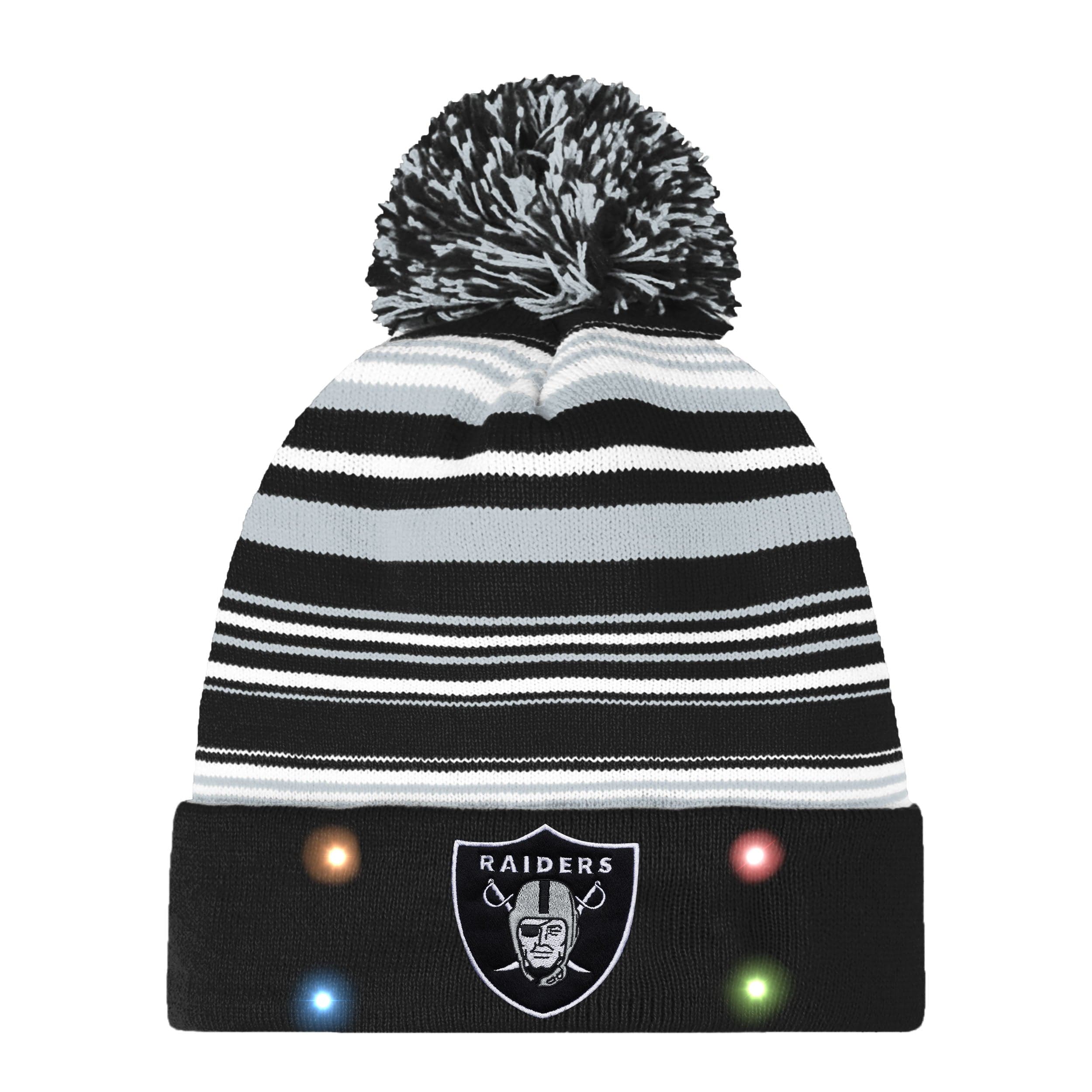 Las Vegas Raiders NFL Horizontal Stripe Light Up Beanie - Image 2
