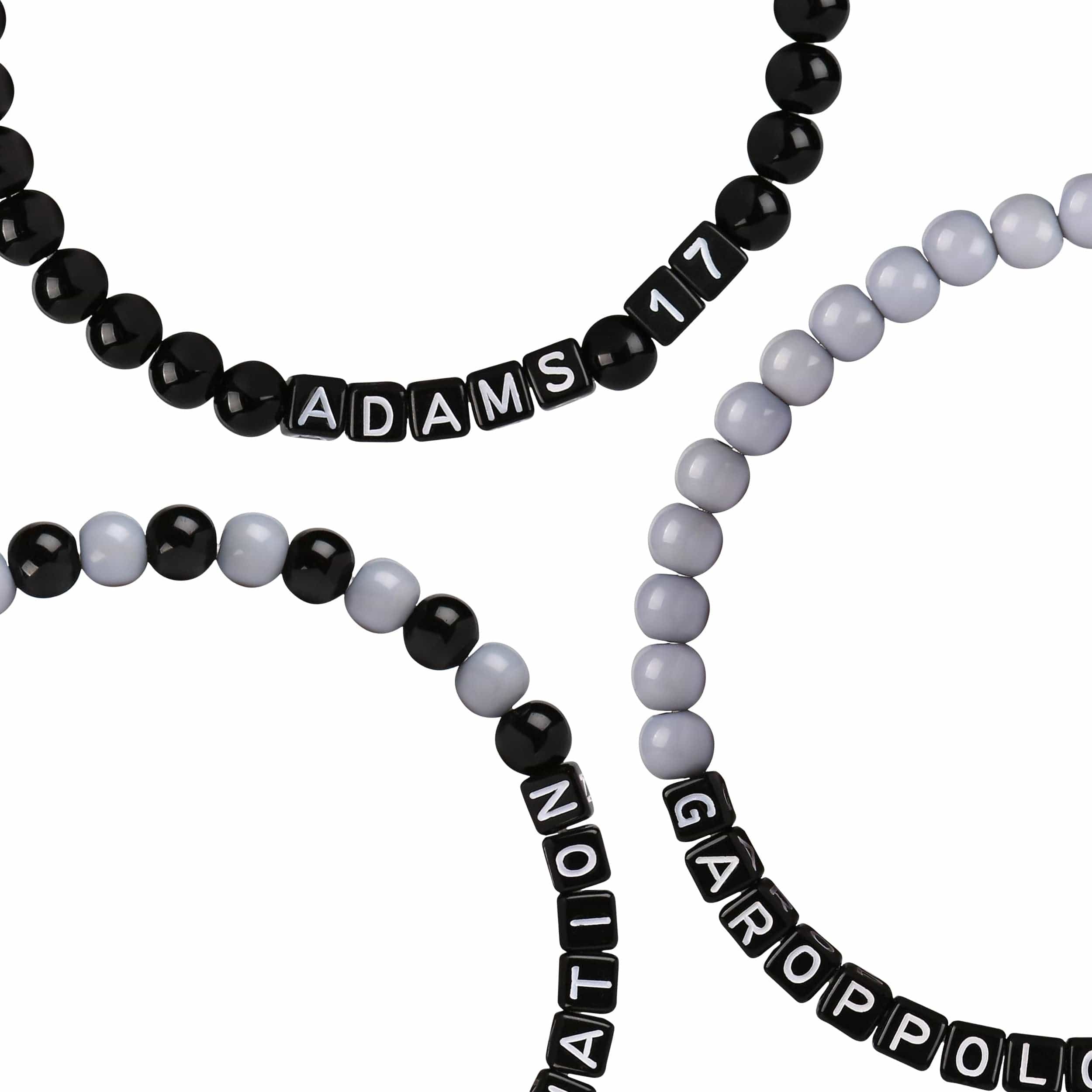 Las Vegas Raiders NFL Jimmy Garoppolo & Davante Adams 3 Pack Player Beaded Friendship Bracelet - Image 2