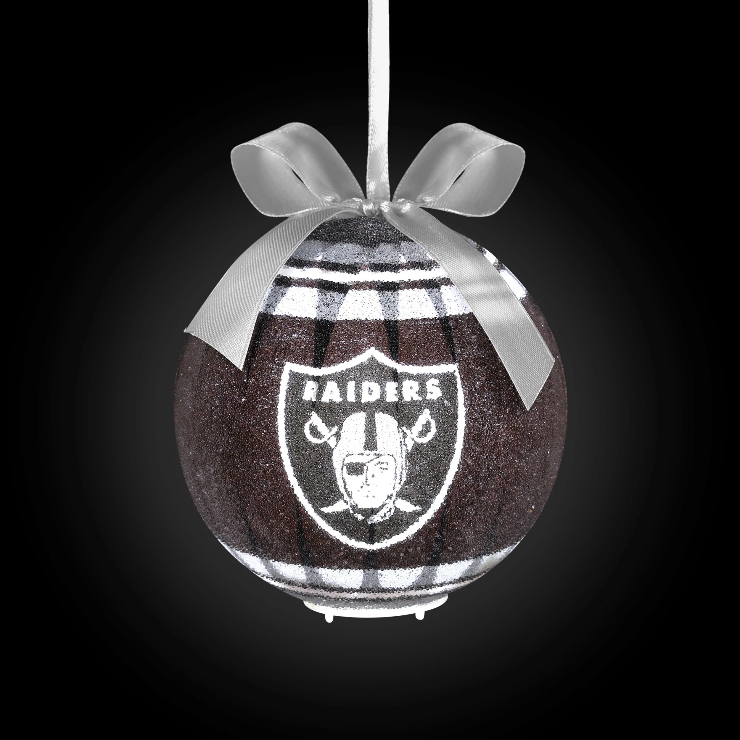 Las Vegas Raiders NFL LED Shatterproof Ball Ornament - Image 2