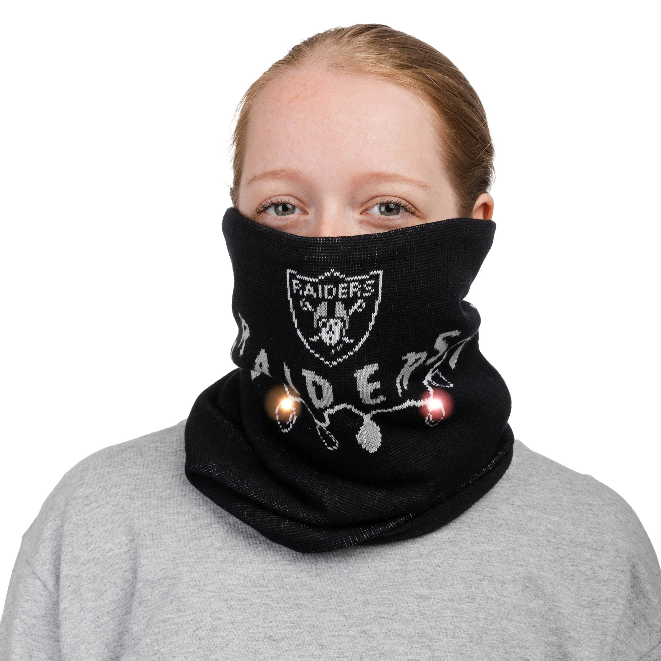 Las Vegas Raiders NFL Light Up Knit Gaiter Scarf - Image 5