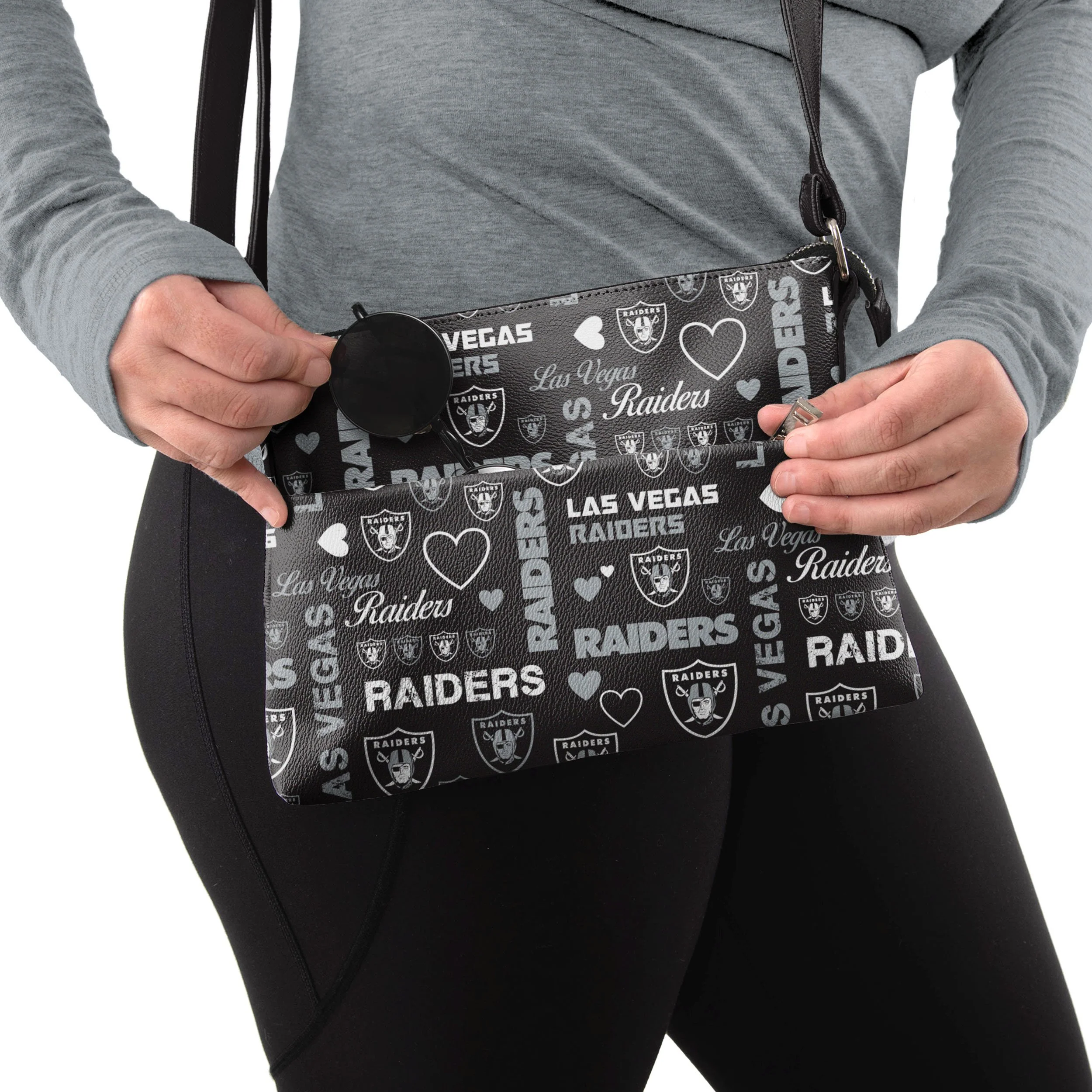 Las Vegas Raiders NFL Logo Love Crossbody Purse - Image 3