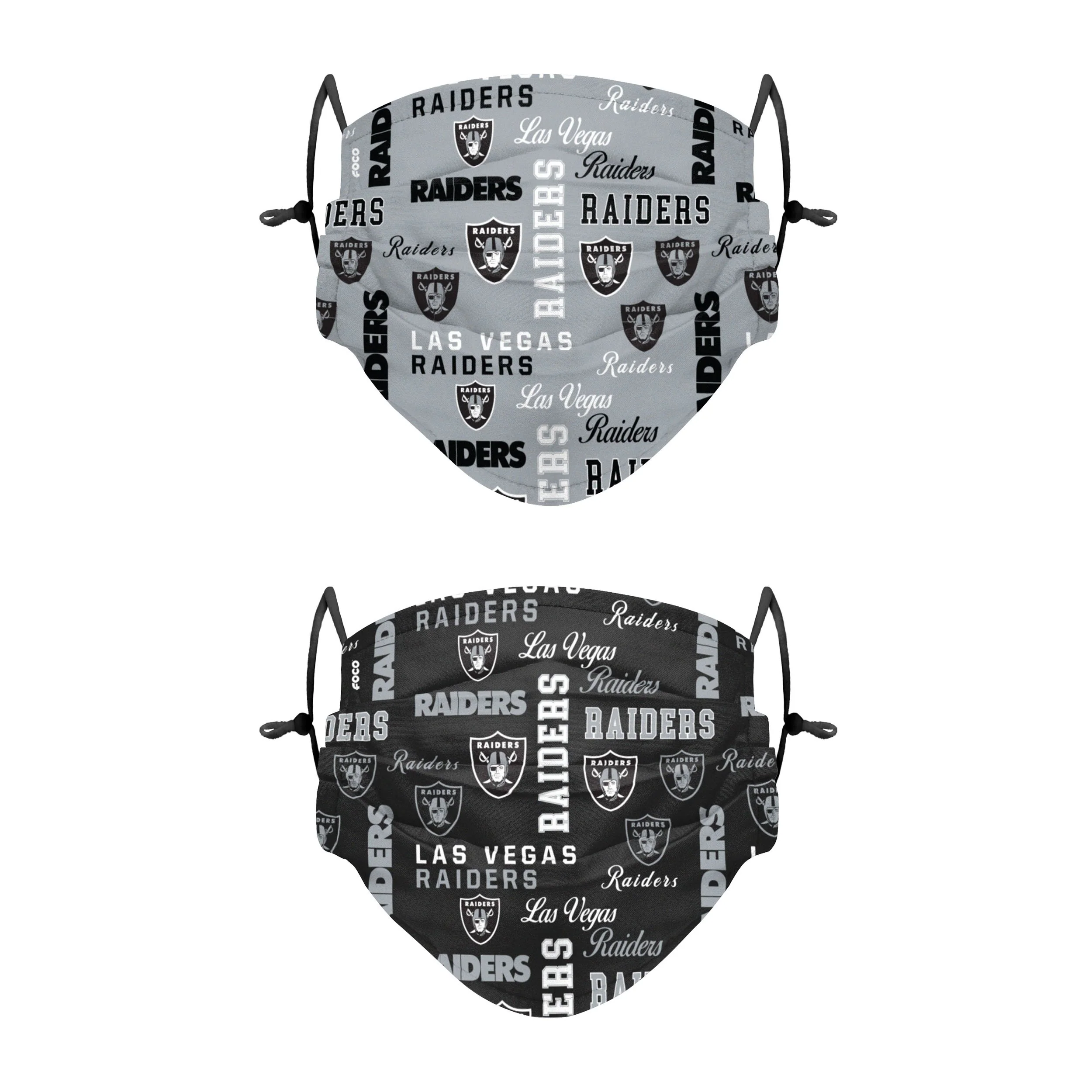 Las Vegas Raiders NFL Logo Rush Adjustable 2 Pack Face Cover