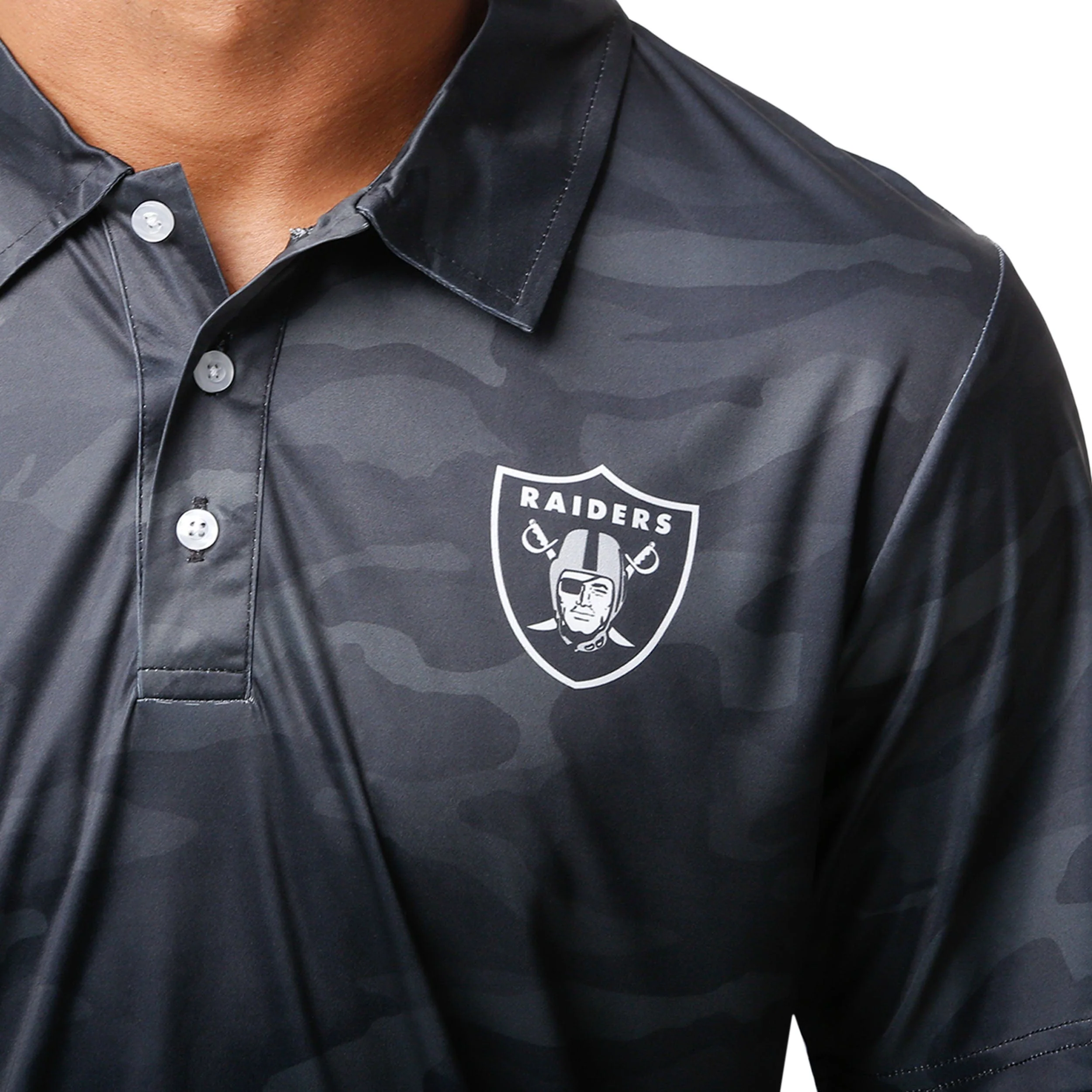 Las Vegas Raiders NFL Mens Color Camo Polyester Polo - Image 4