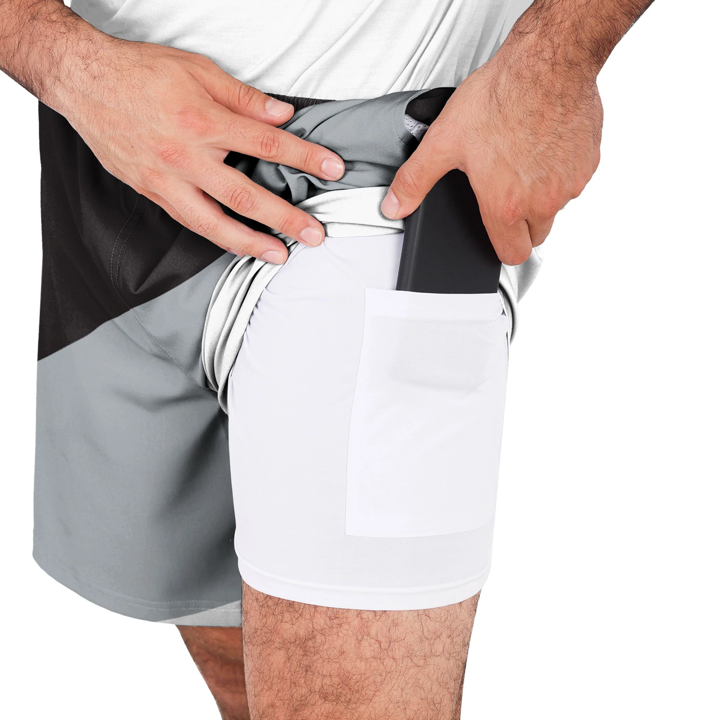 Las Vegas Raiders NFL Mens Colorblock Double Down Liner Training Shorts - Image 6