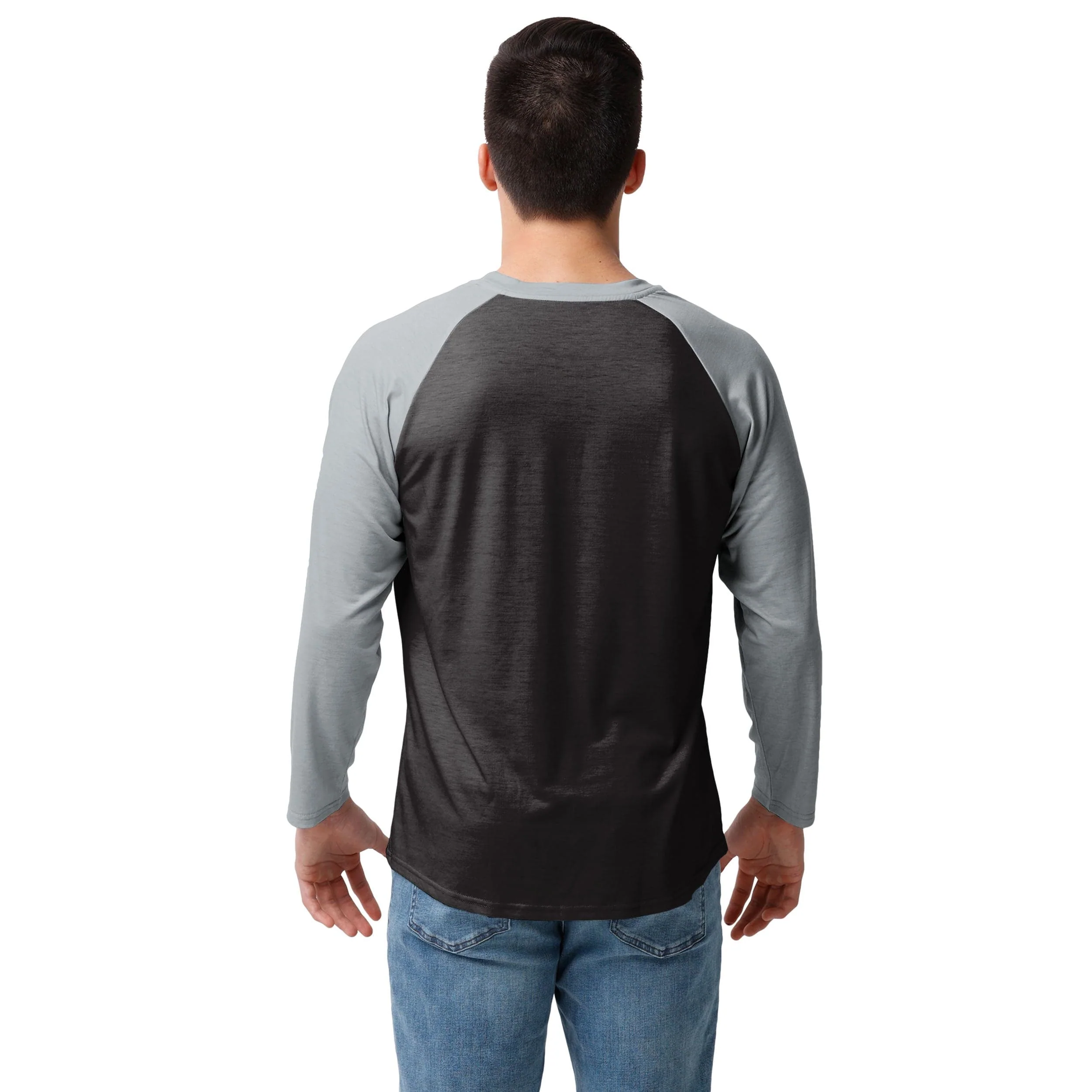 Las Vegas Raiders NFL Mens Colorblock Wordmark Raglan T-Shirt - Image 2