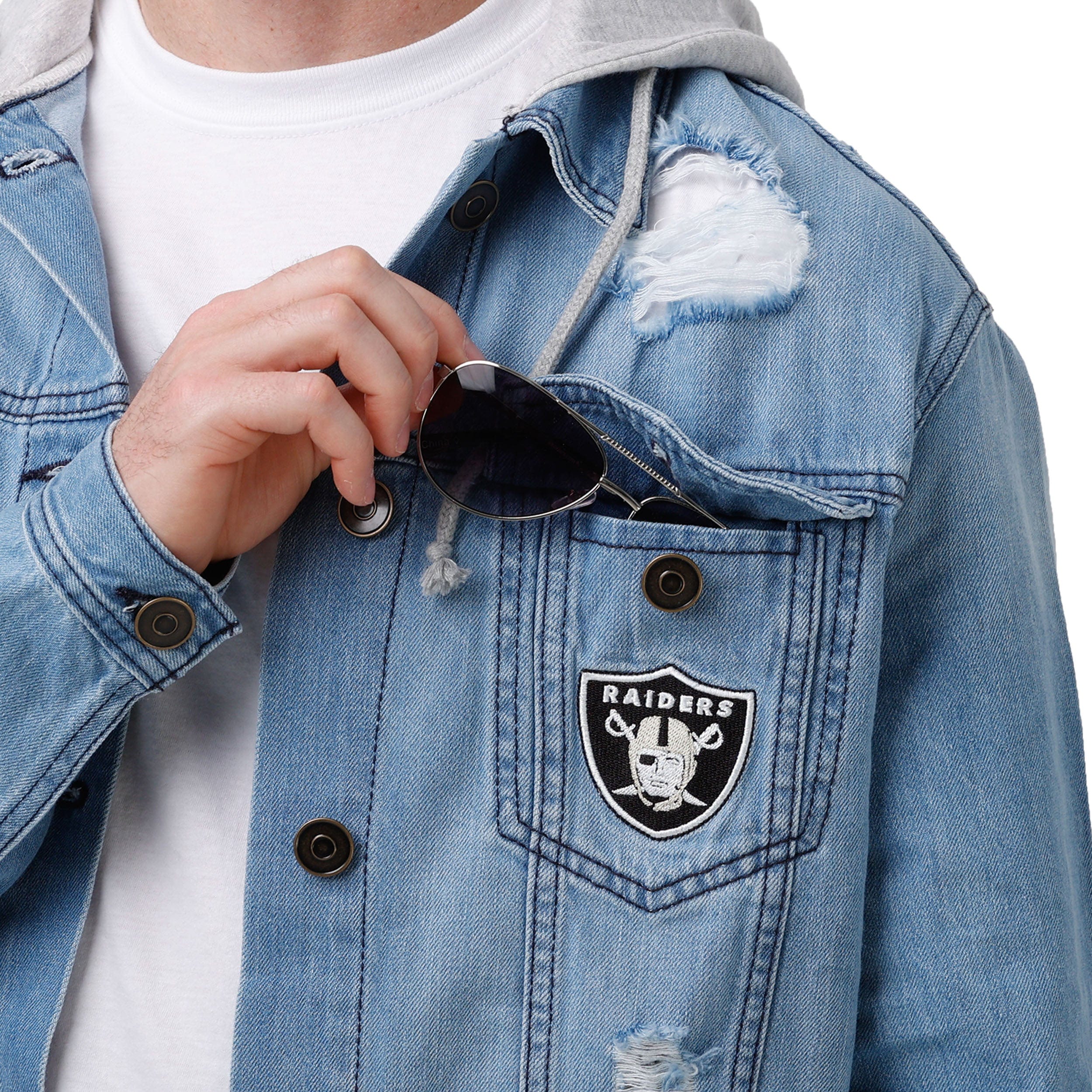 Las Vegas Raiders  NFL Mens Denim Days Jacket - Image 3
