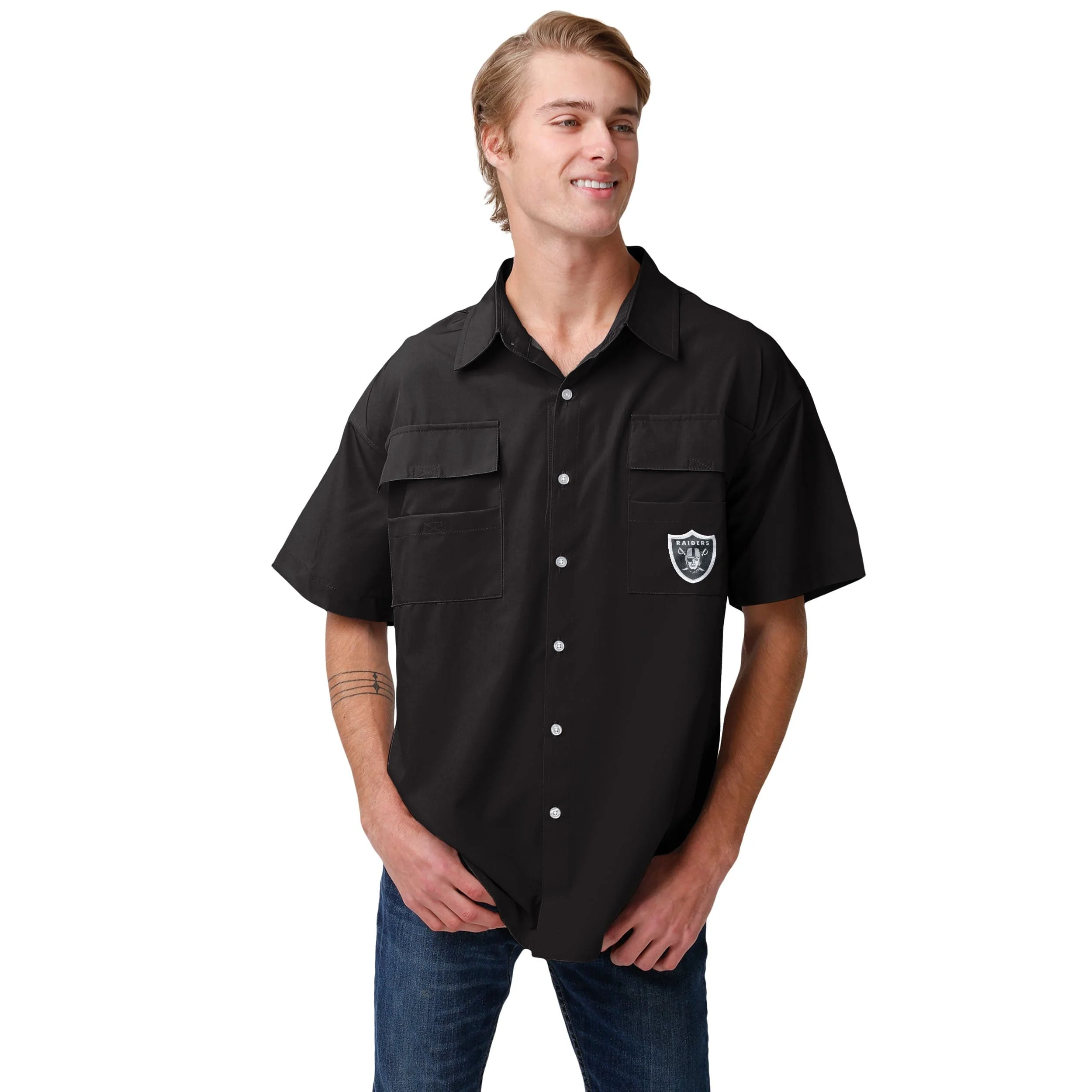 Las Vegas Raiders NFL Mens Gone Fishing Shirt - Image 3