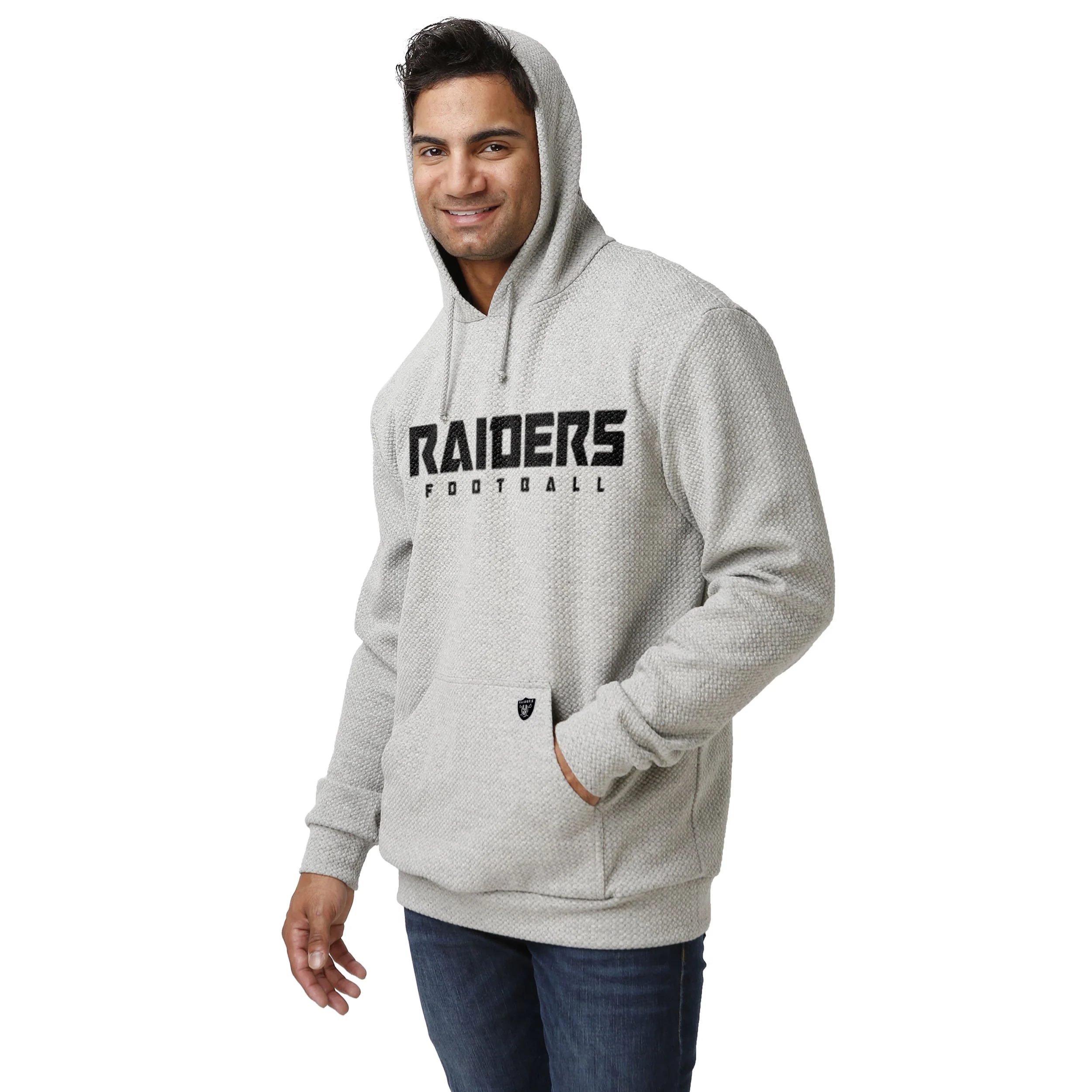 Las Vegas Raiders NFL Mens Gray Woven Hoodie