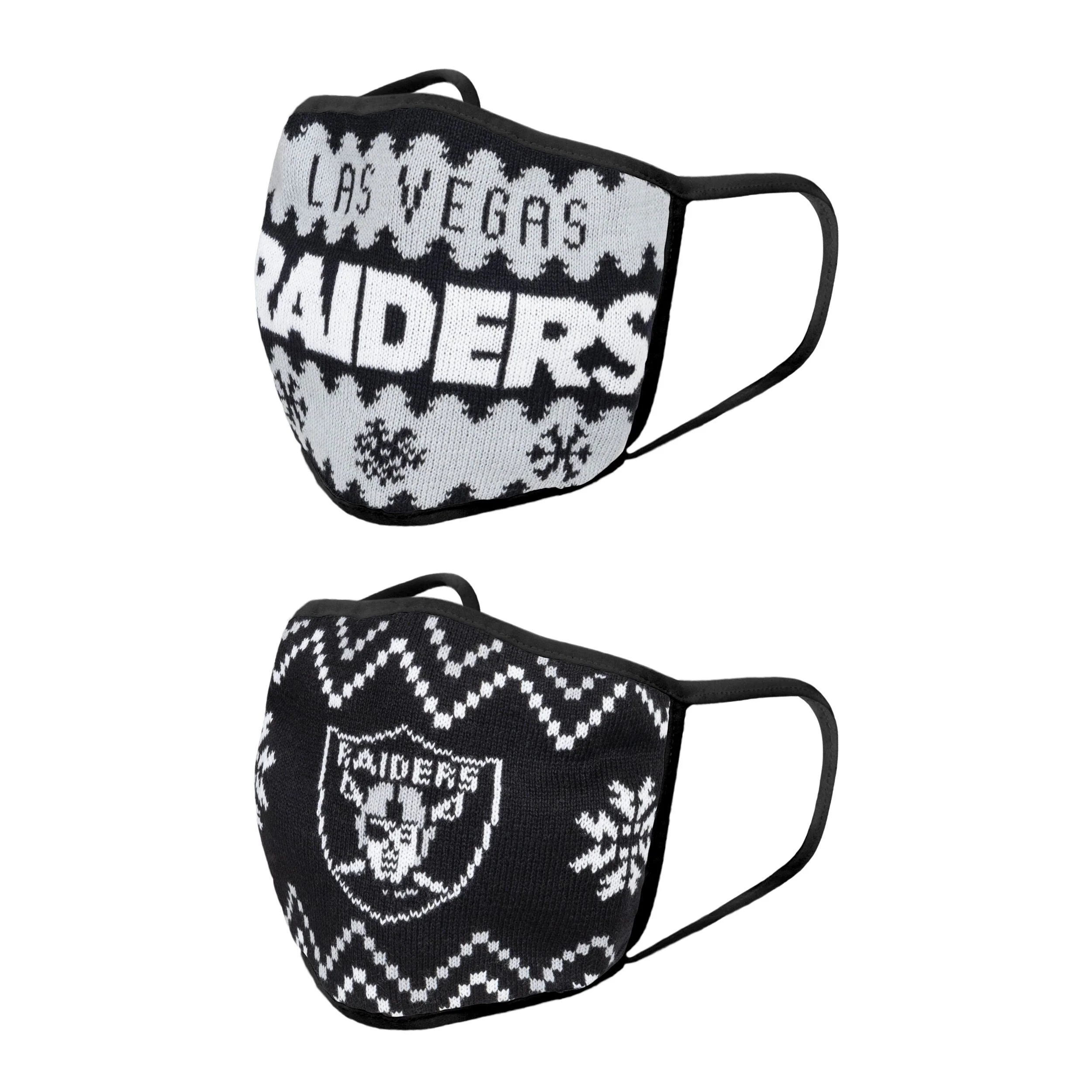 Las Vegas Raiders NFL Mens Knit 2 Pack Face Cover - Image 2