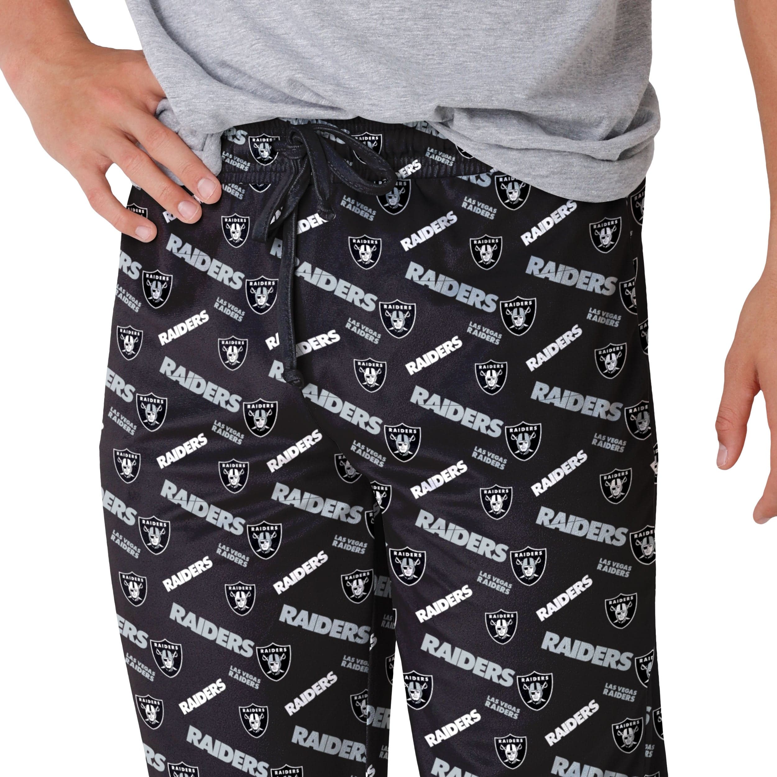 Las Vegas Raiders NFL Mens Repeat Print Lounge Pants - Image 3