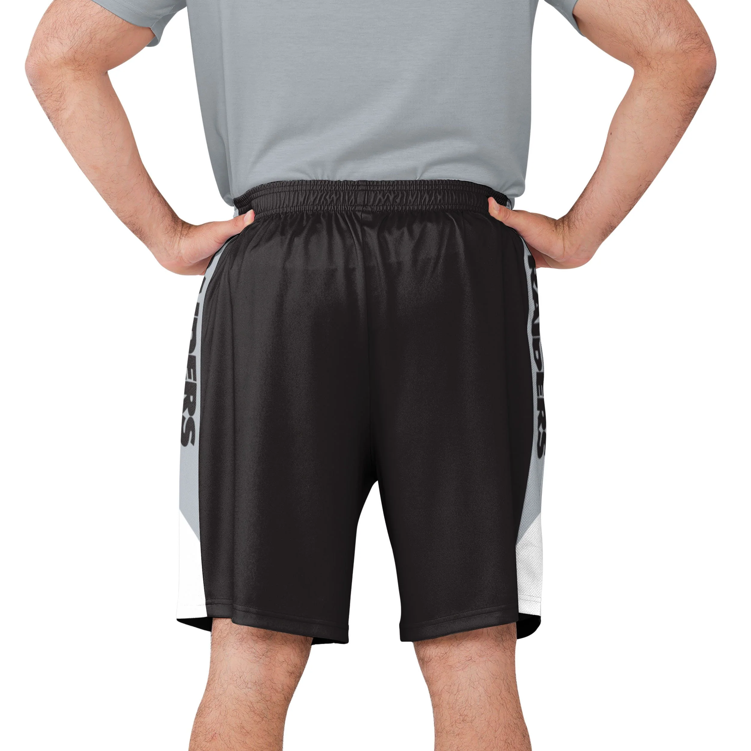 Las Vegas Raiders NFL Mens Side Stripe Training Shorts - Image 3