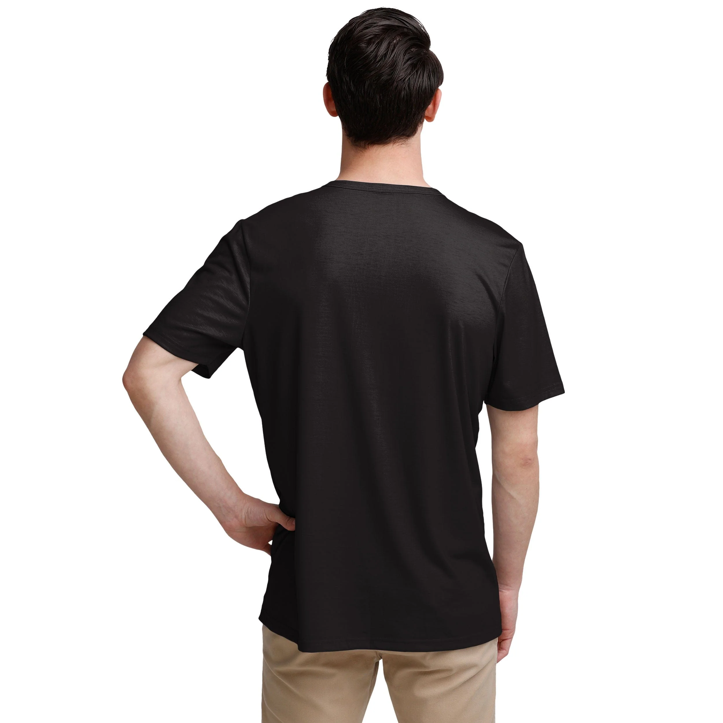 Las Vegas Raiders NFL Mens Solid Team Logo Short Sleeve Henley - Image 3