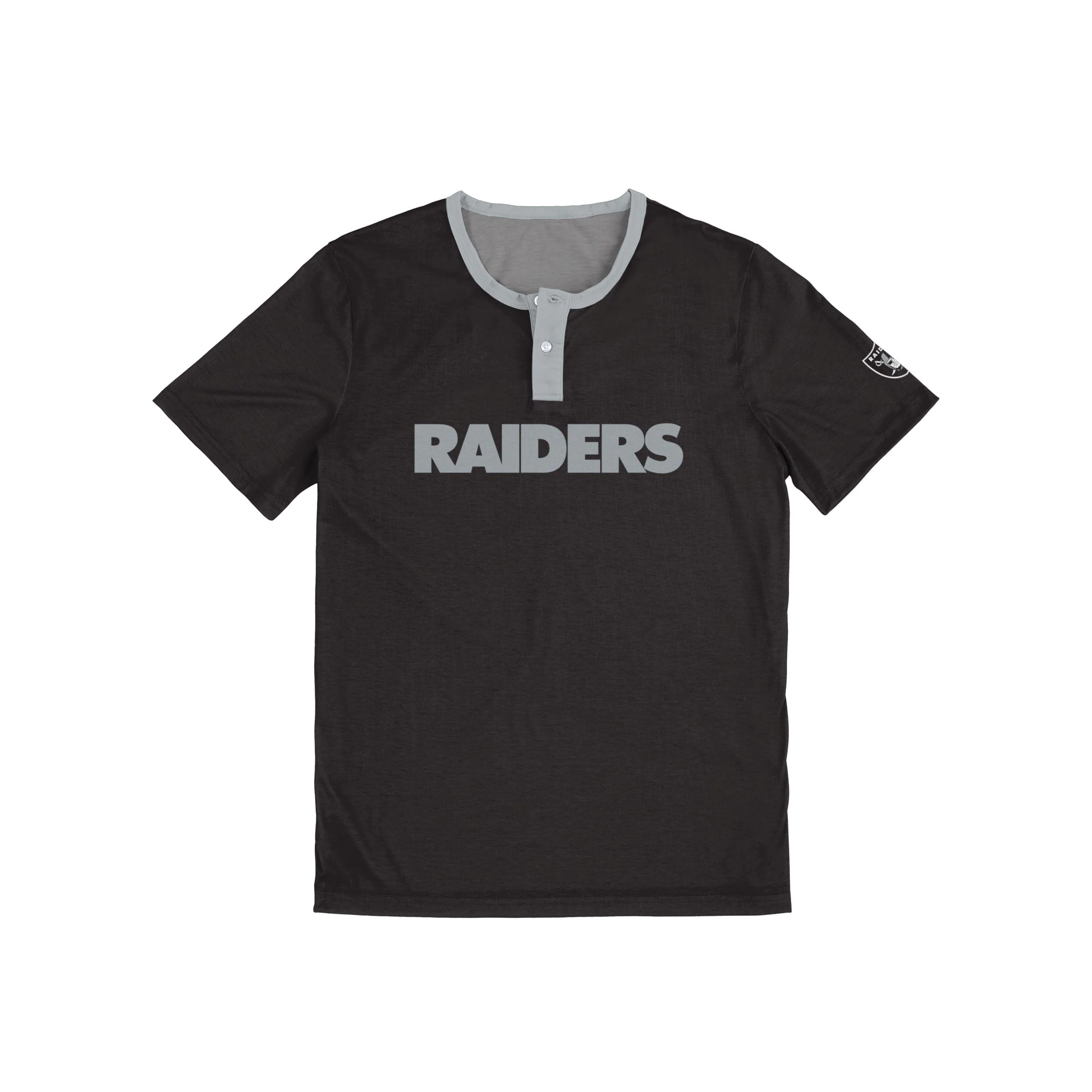 Las Vegas Raiders NFL Mens Solid Wordmark Short Sleeve Henley - Image 4