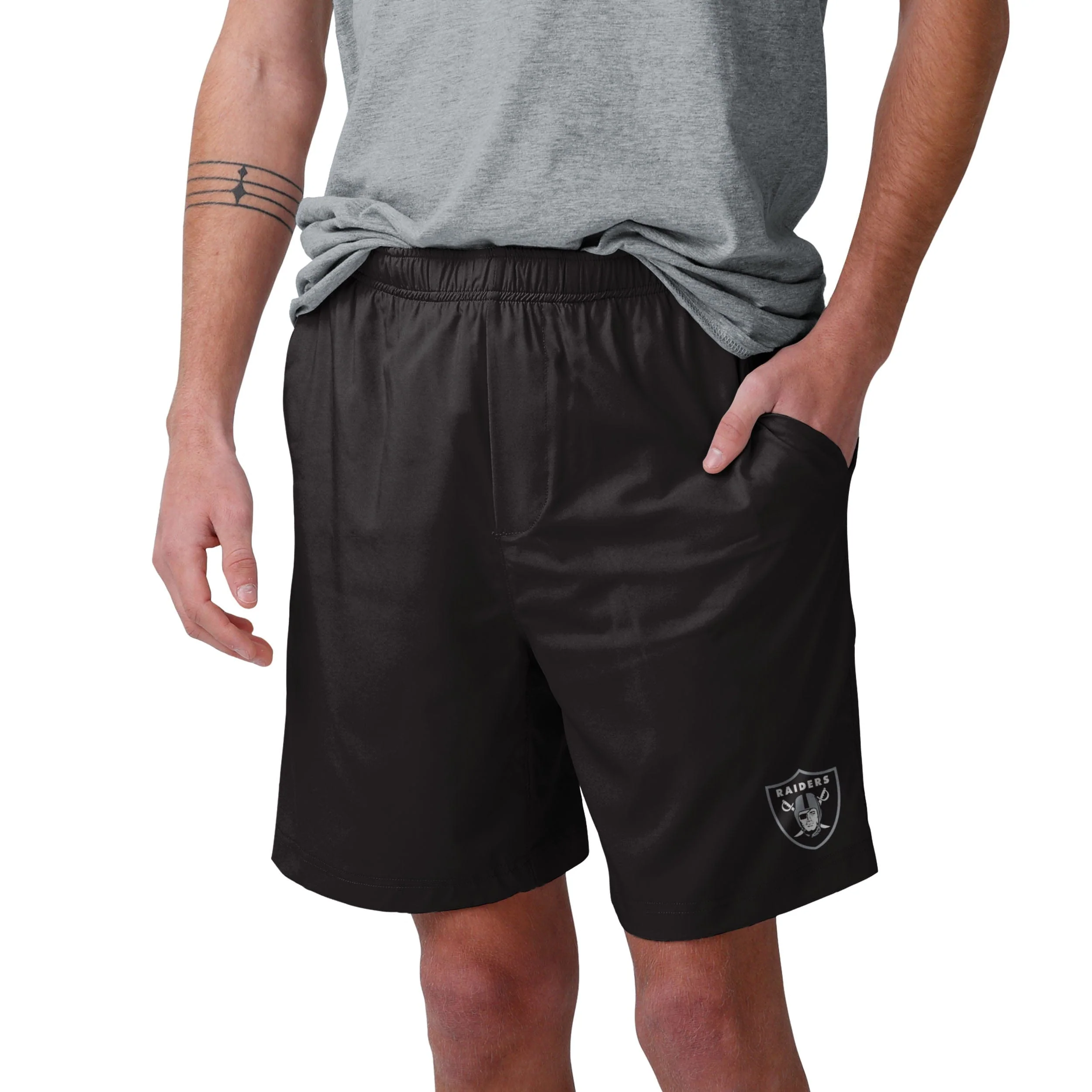 Las Vegas Raiders NFL Mens Solid Woven Shorts - Image 2