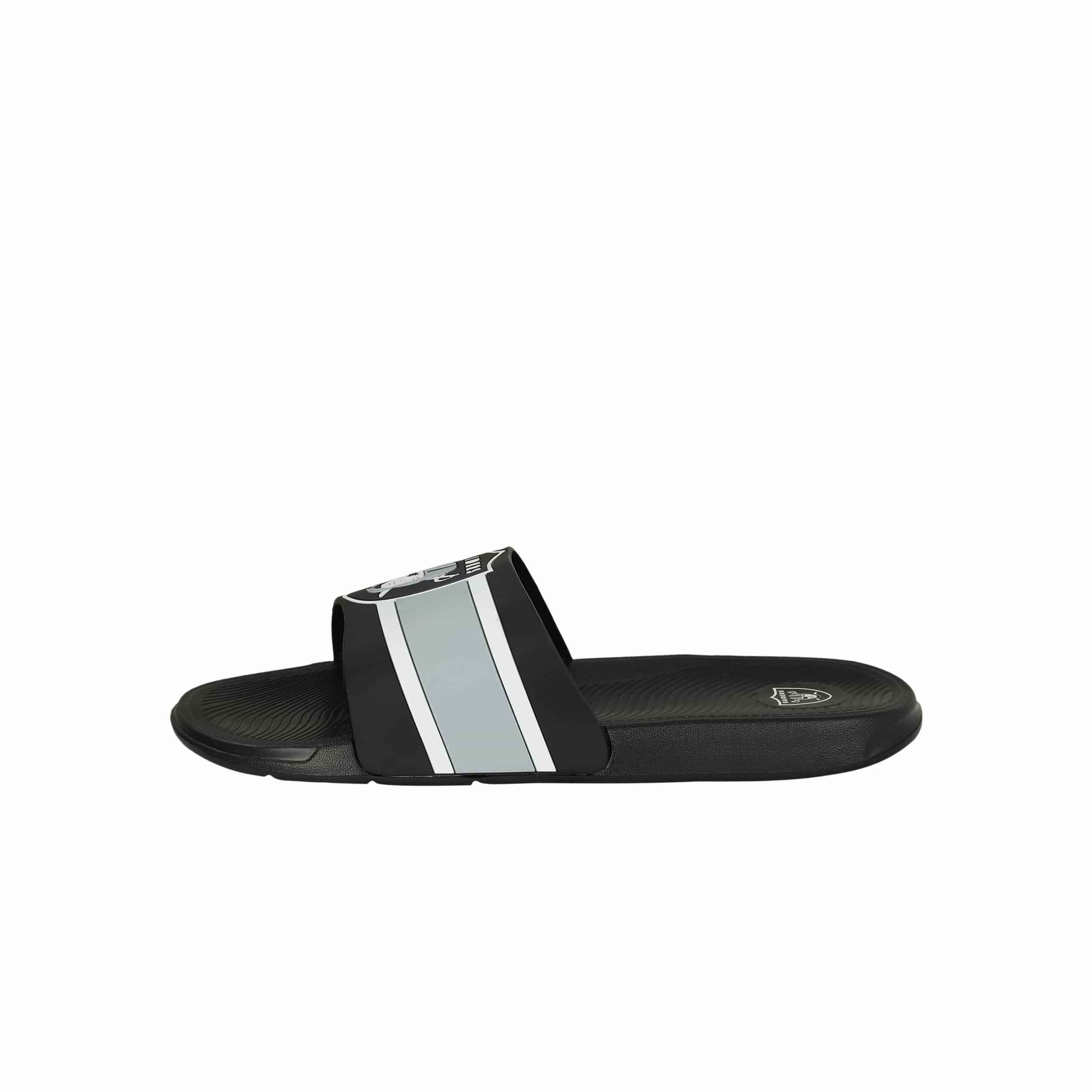 Las Vegas Raiders NFL Mens Striped Big Logo Raised Slide - Image 4