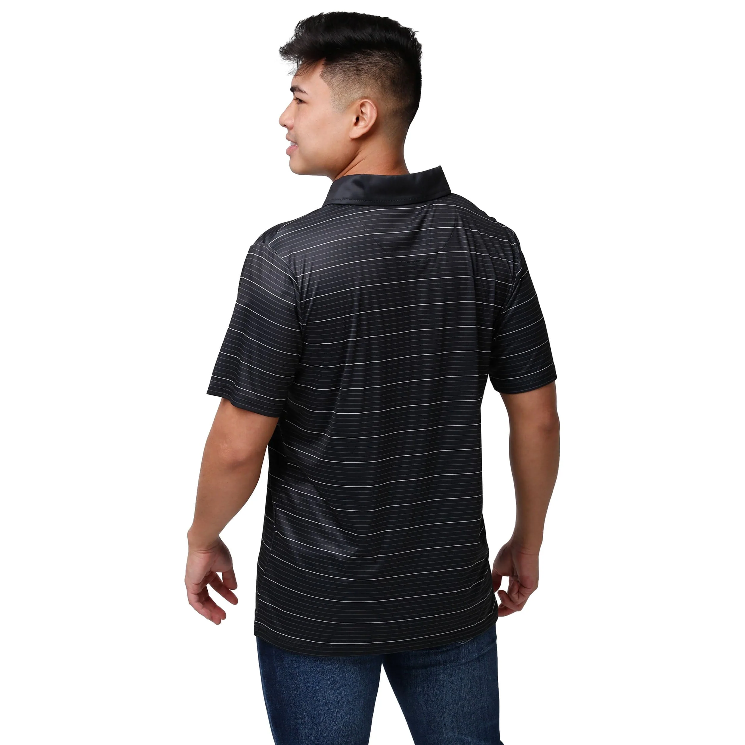 Las Vegas Raiders NFL Mens Striped Polyester Polo - Image 2