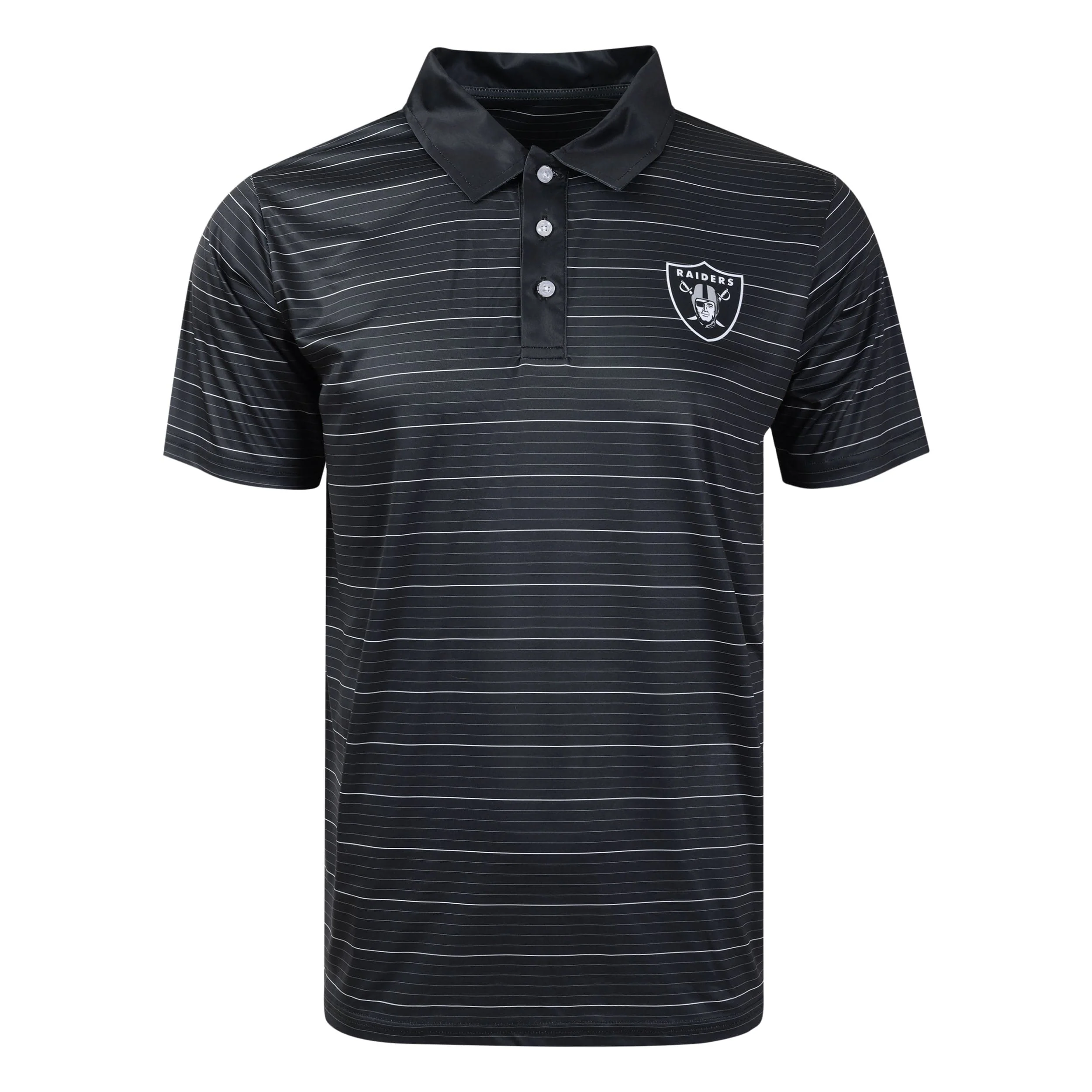 Las Vegas Raiders NFL Mens Striped Polyester Polo - Image 3