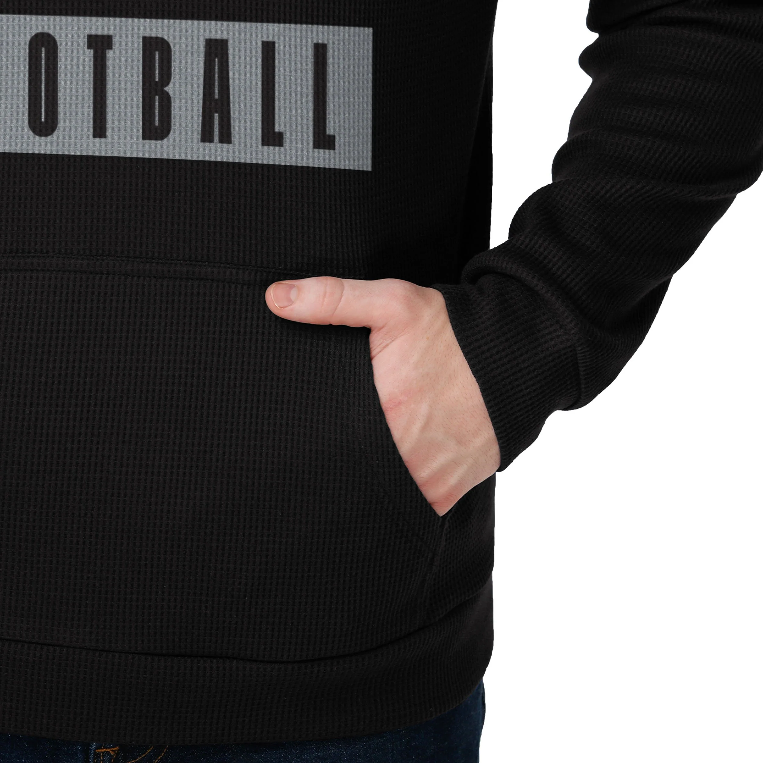 Las Vegas Raiders NFL Mens Team Color Waffle Hoodie - Image 3