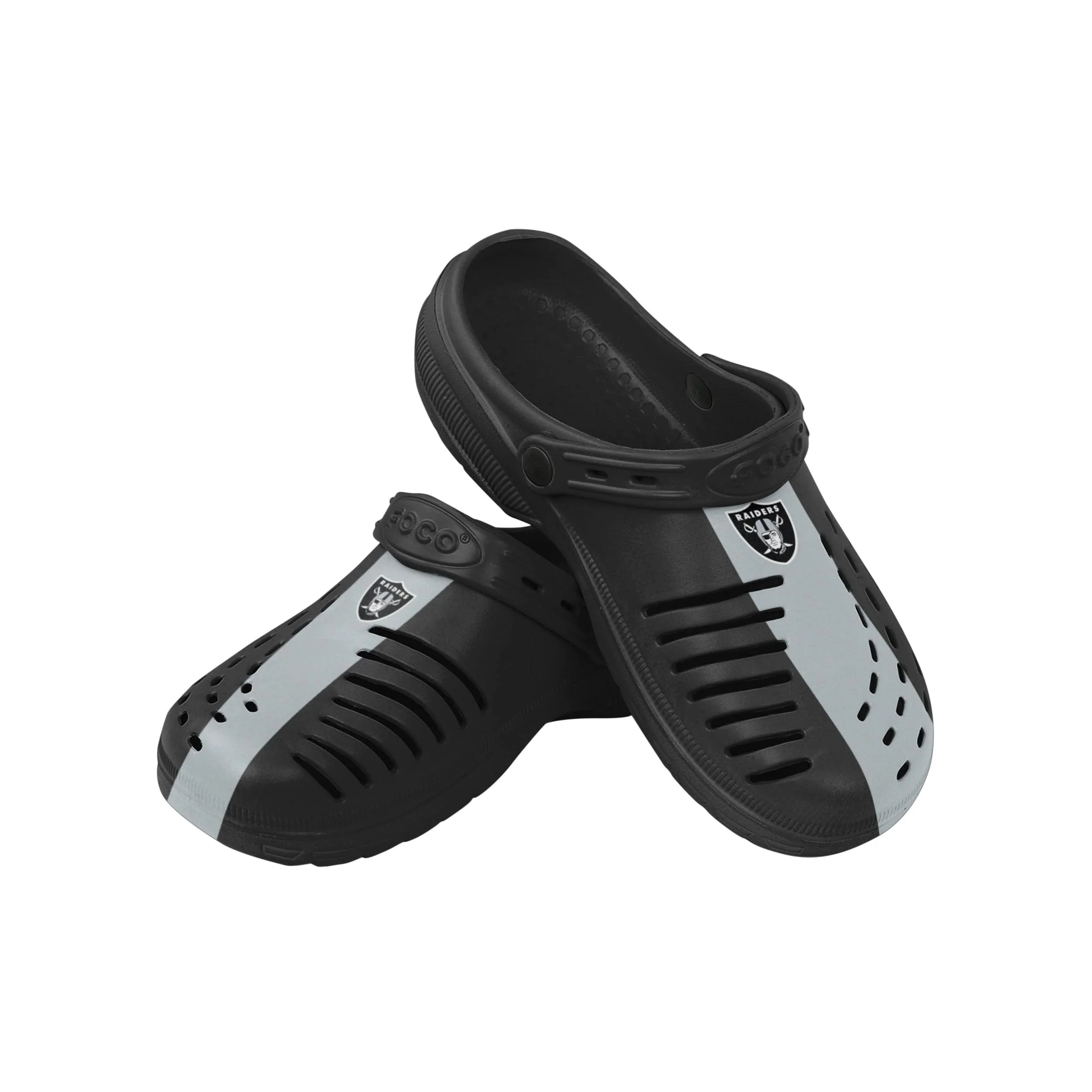 Las Vegas Raiders NFL Mens Team Stripe Clog With Strap