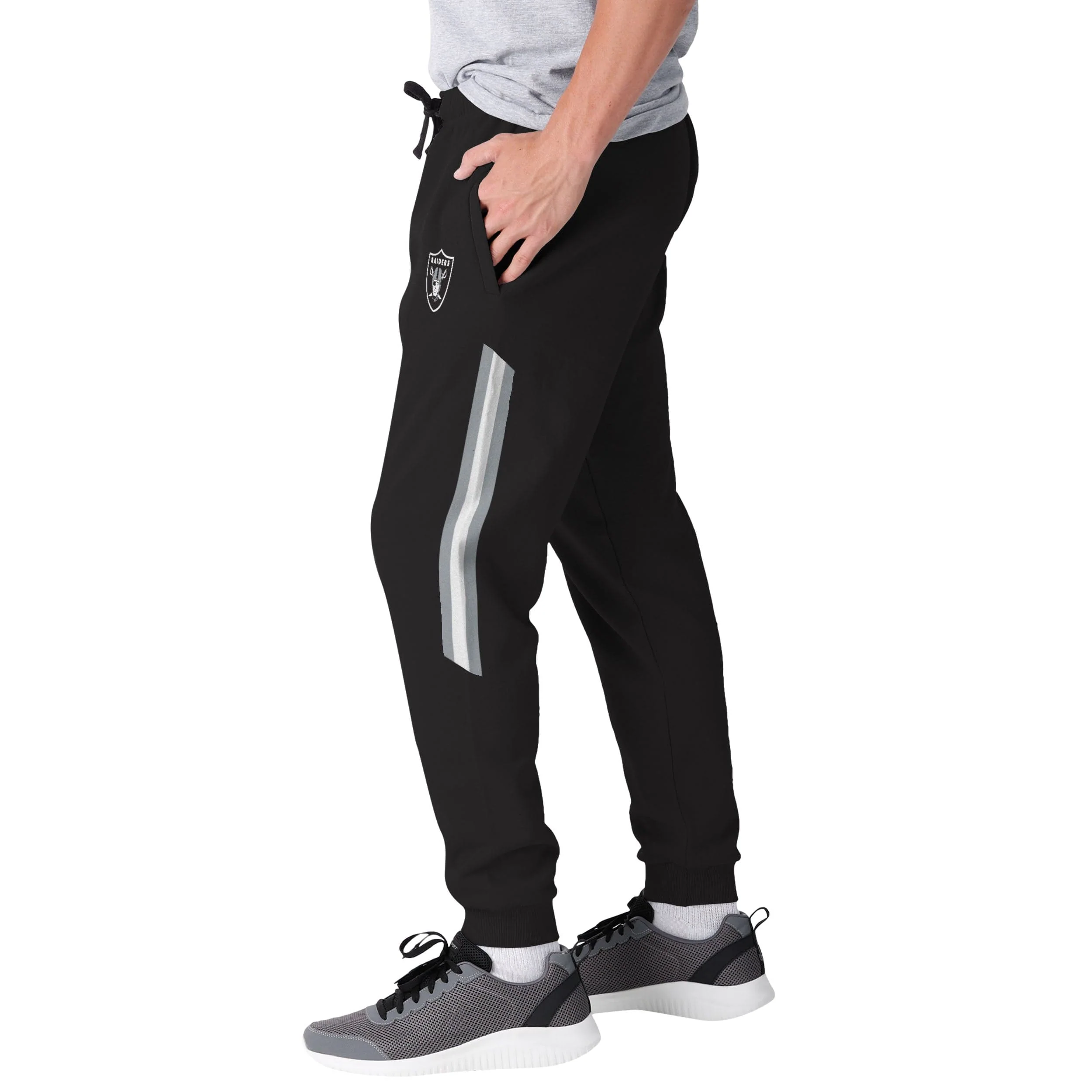 Las Vegas Raiders NFL Mens Team Stripe Joggers - Image 2