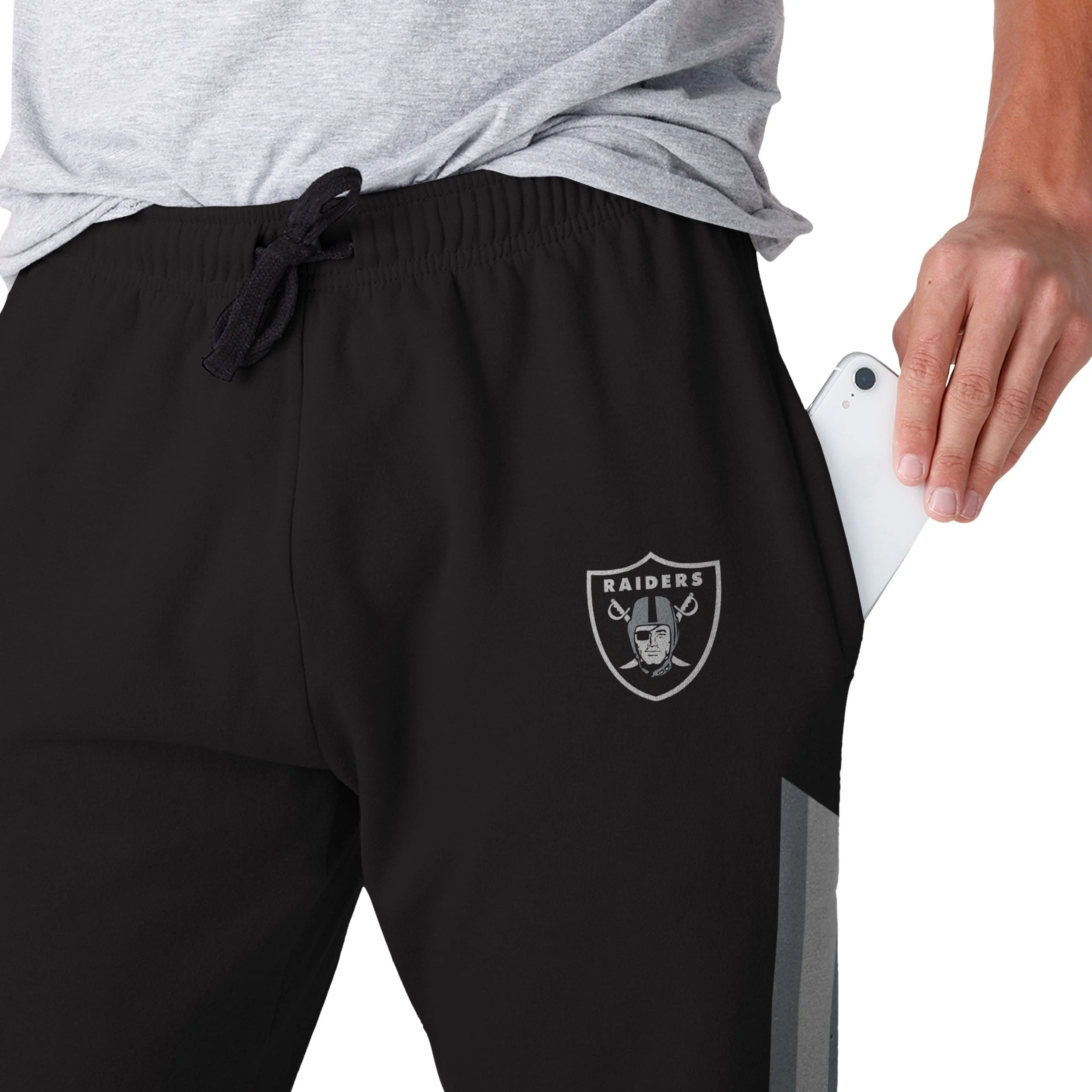 Las Vegas Raiders NFL Mens Team Stripe Joggers - Image 4