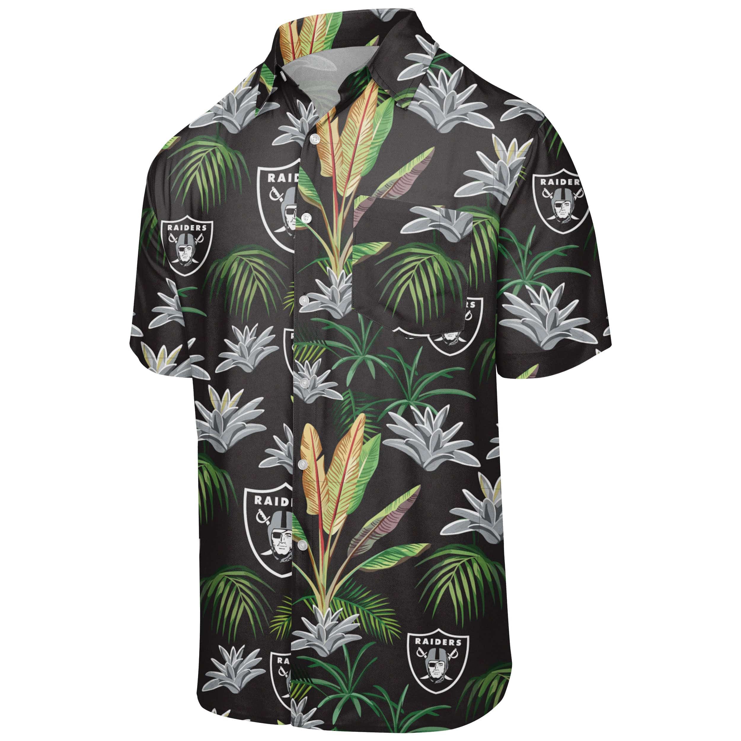 Las Vegas Raiders NFL Mens Victory Vacay Button Up Shirt - Image 5
