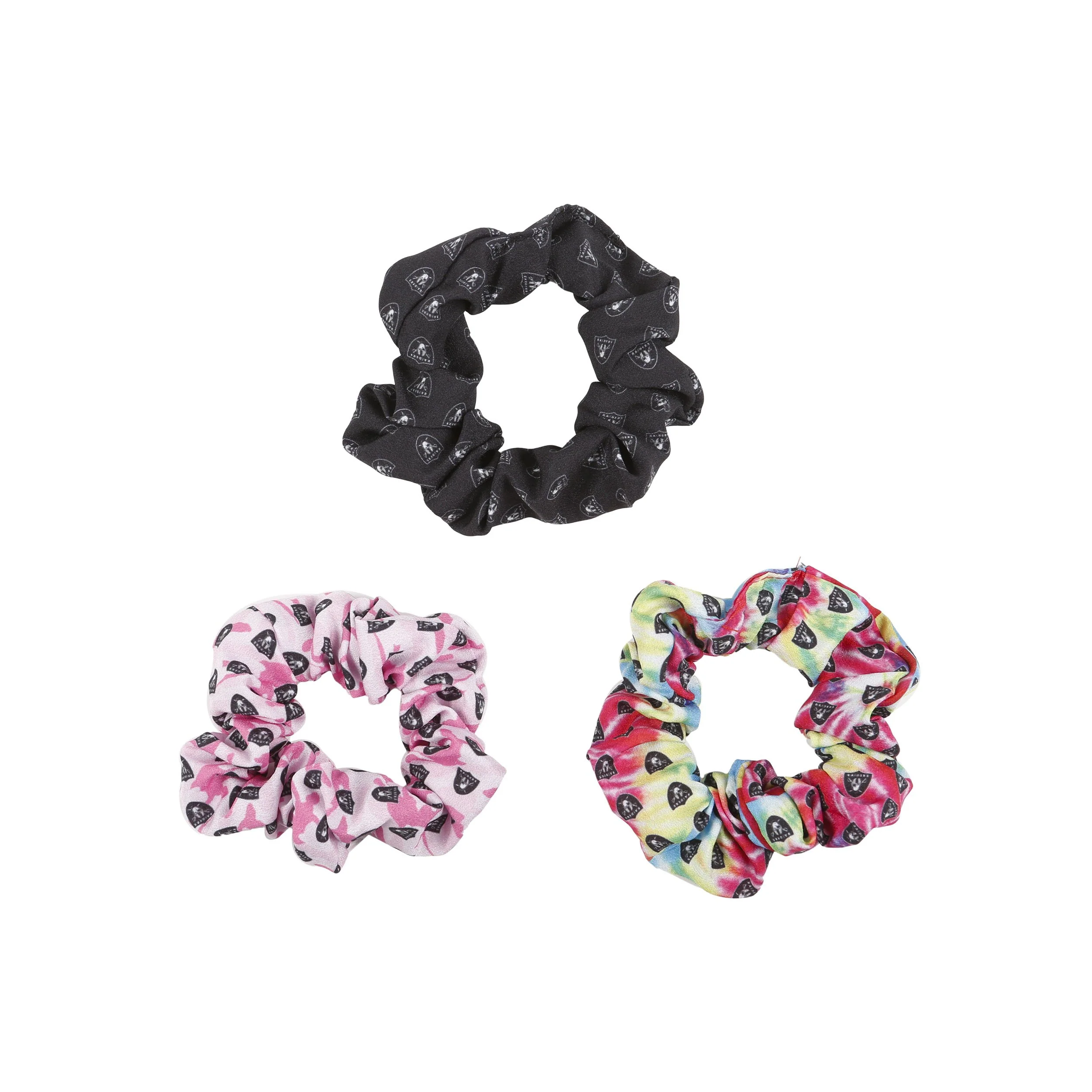 Las Vegas Raiders NFL Mini Print 3 Pack Scrunchies