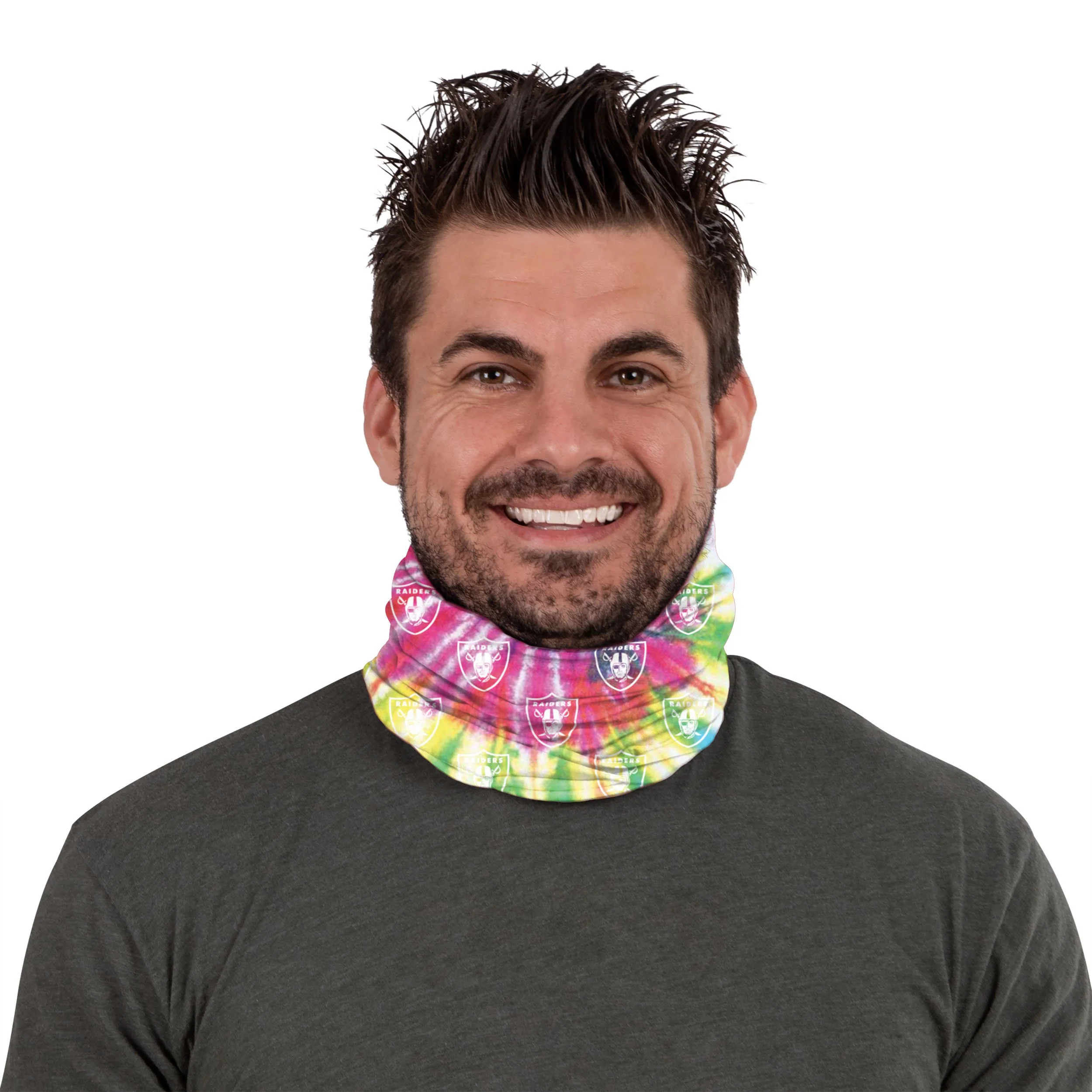 Las Vegas Raiders NFL Pastel Tie-Dye Gaiter Scarf - Image 3