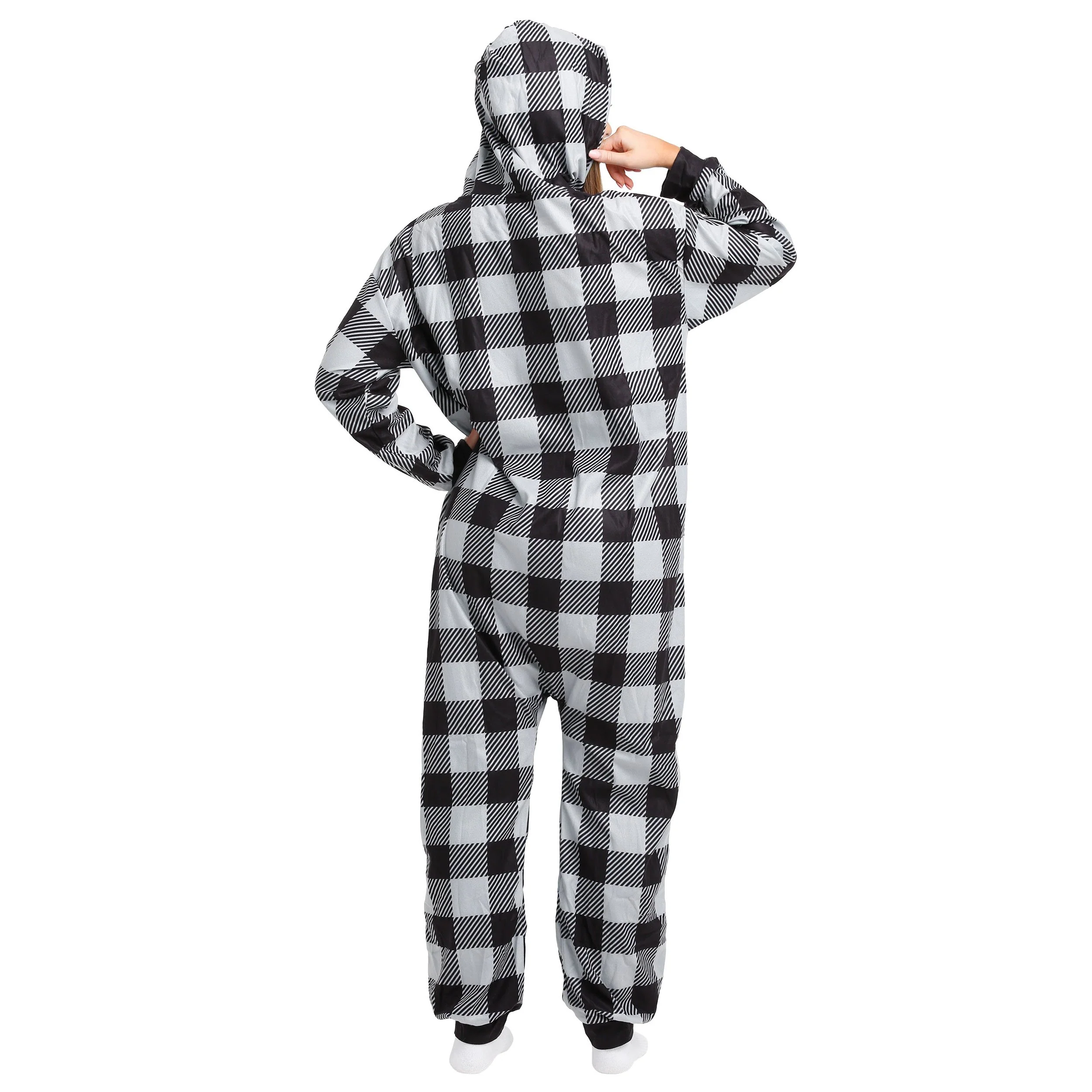 Las Vegas Raiders NFL Plaid One Piece Pajamas - Image 2