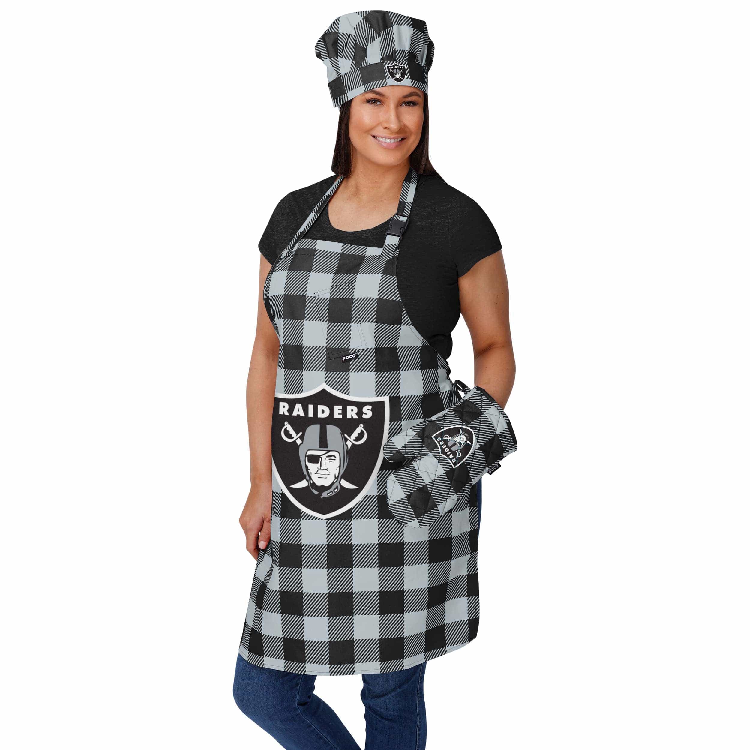 Las Vegas Raiders NFL Plaid Oven Mitt - Image 2