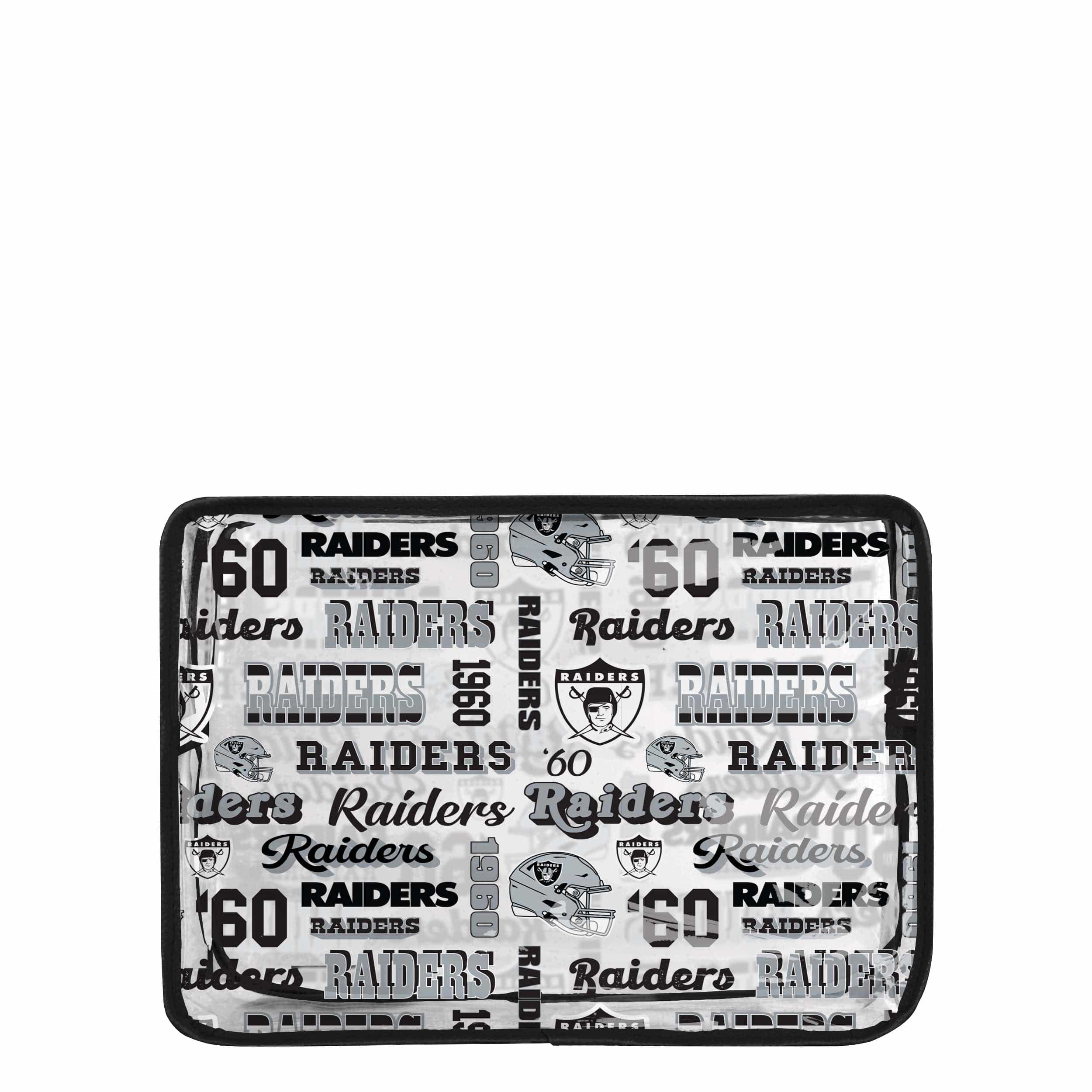 Las Vegas Raiders NFL Repeat Retro Print Clear Cosmetic Bag - Image 5