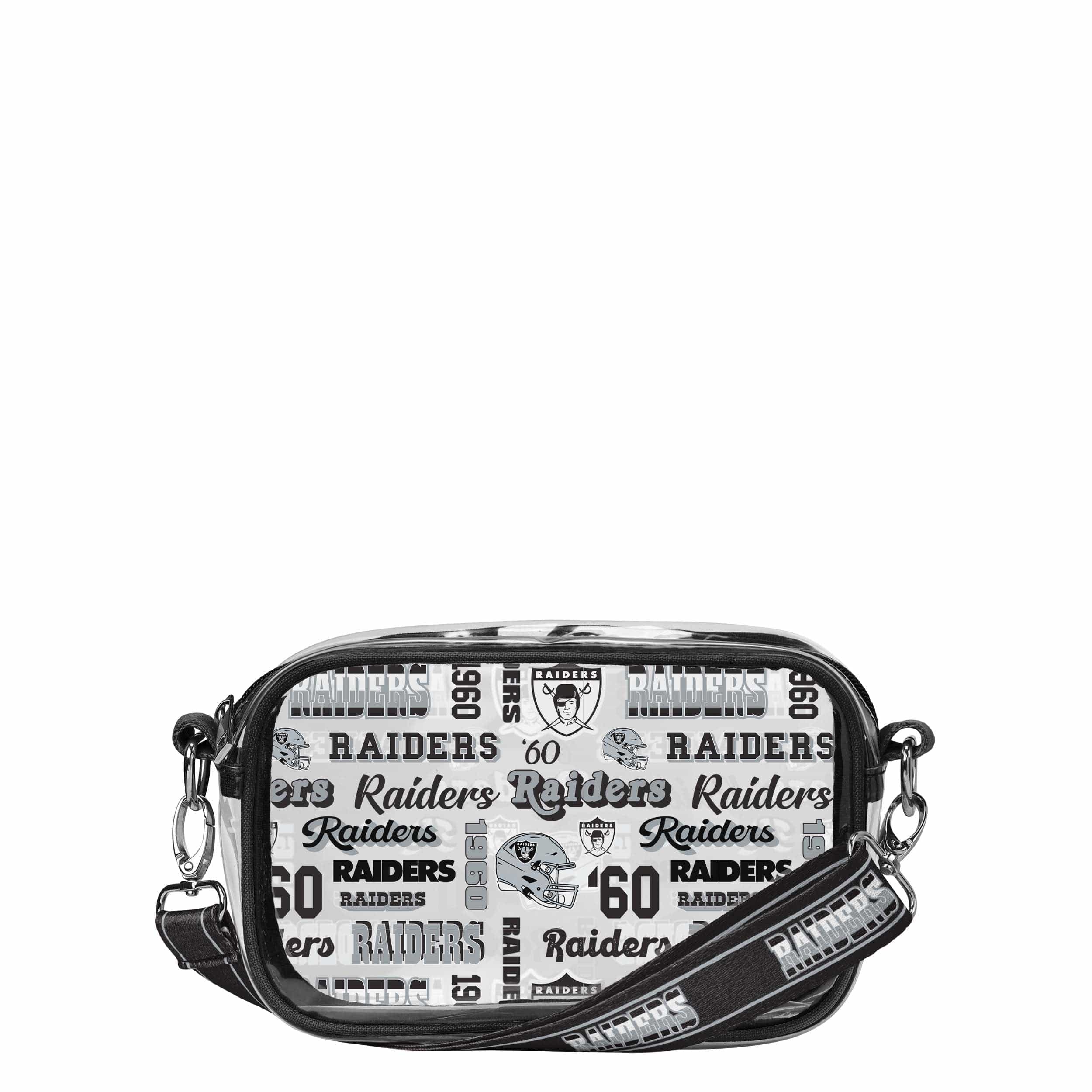 Las Vegas Raiders NFL Repeat Retro Print Clear Crossbody Bag