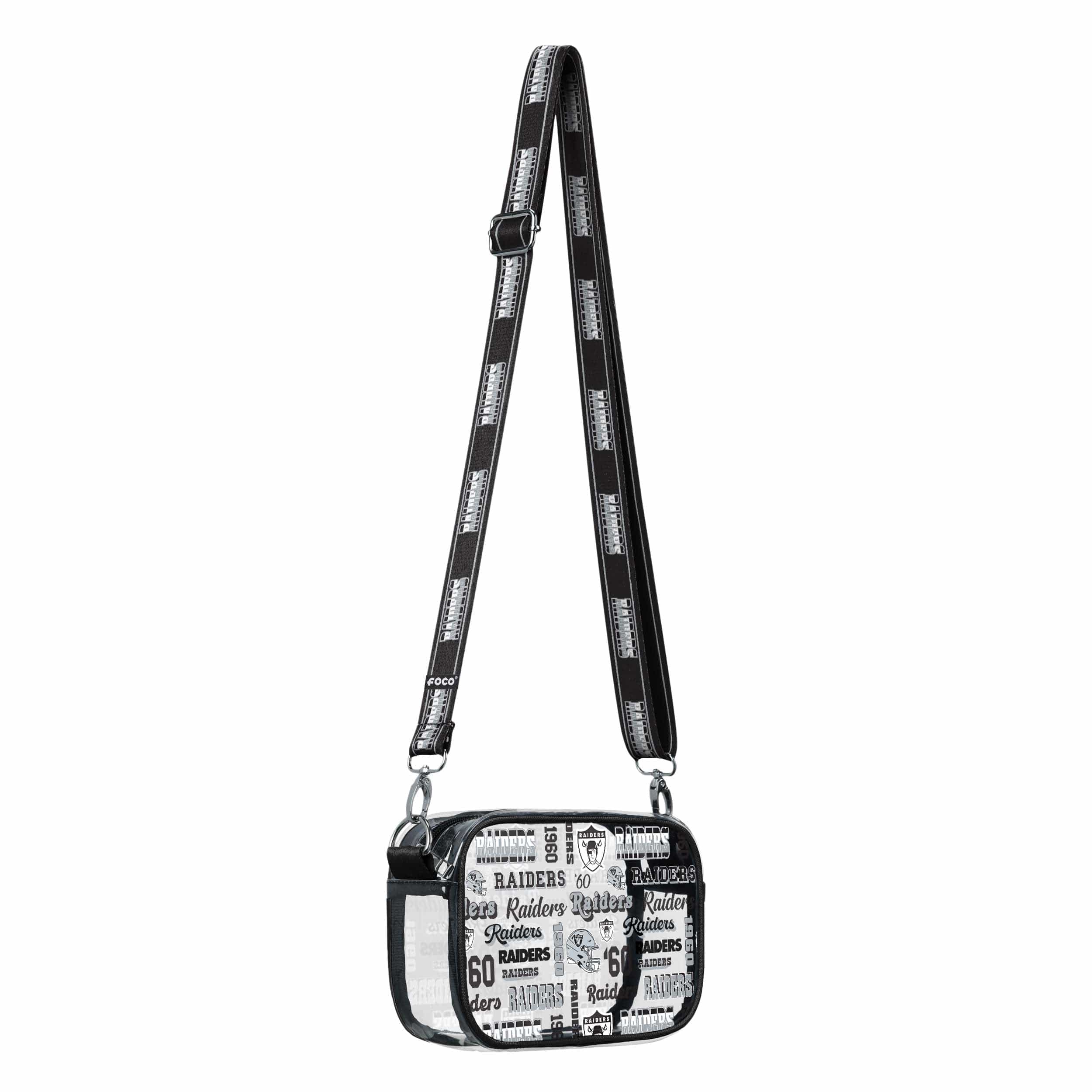 Las Vegas Raiders NFL Repeat Retro Print Clear Crossbody Bag - Image 2